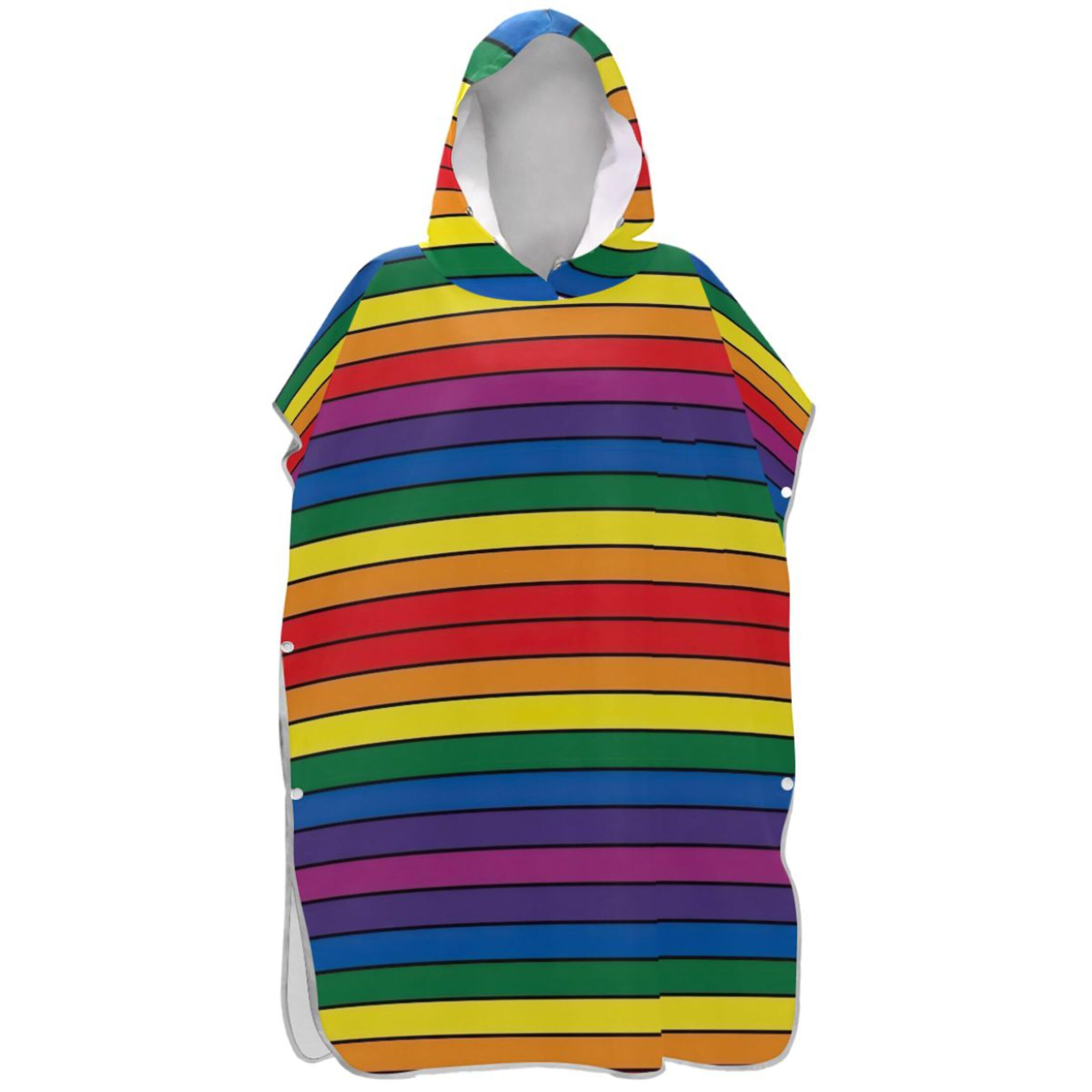 Joitme Rainbow Stripes Red Changing Robe for Adults Surf Poncho Reusable Adult Ponchos for Women Hooded Swim Towel Cute One Size