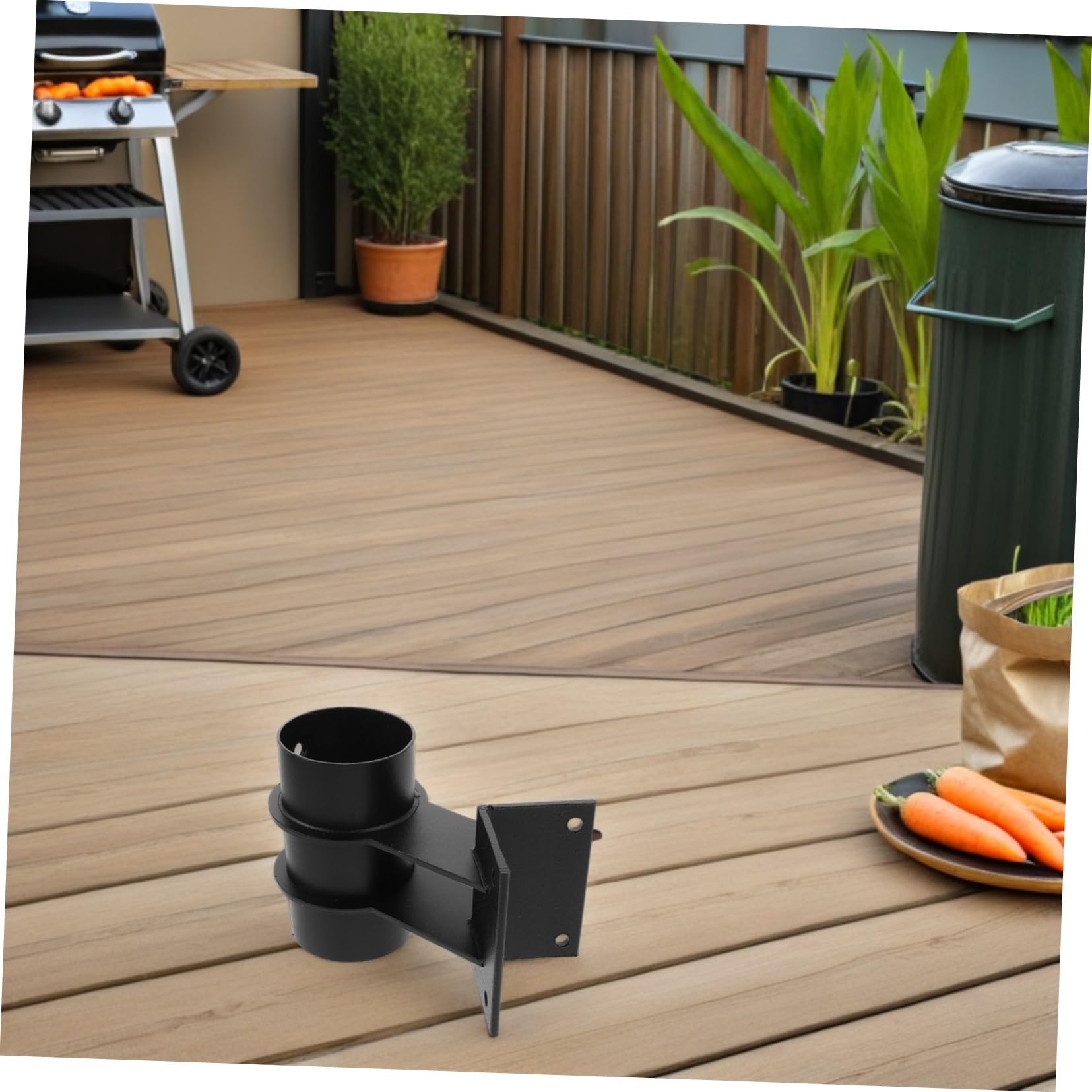 2 Piezas Soporte para Parasol de Terraza Ajustable Soporte de Acero al para Barandilla y Jardín Fijador para Postes