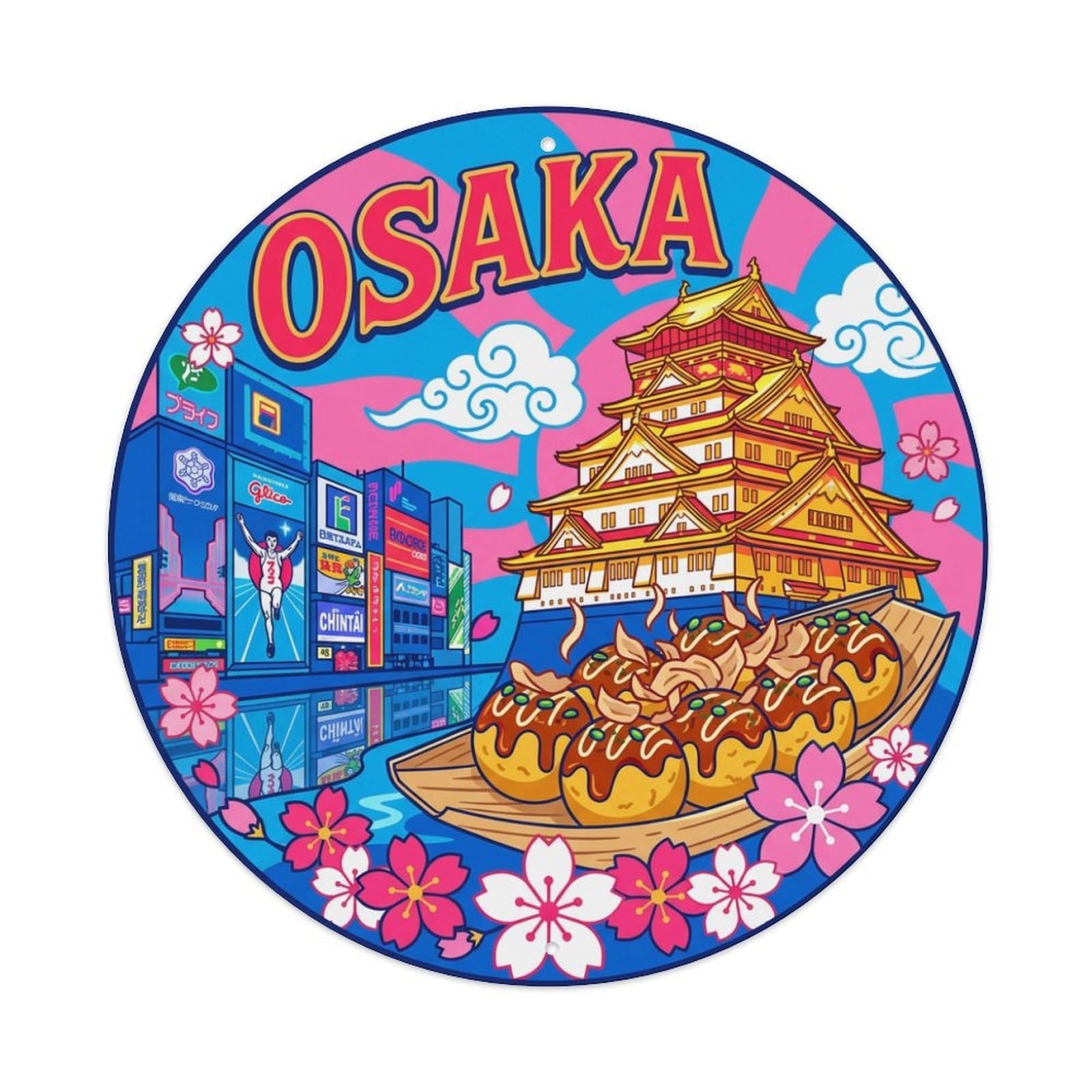 Travel Retro Japan Osaka Metal Tin Sign