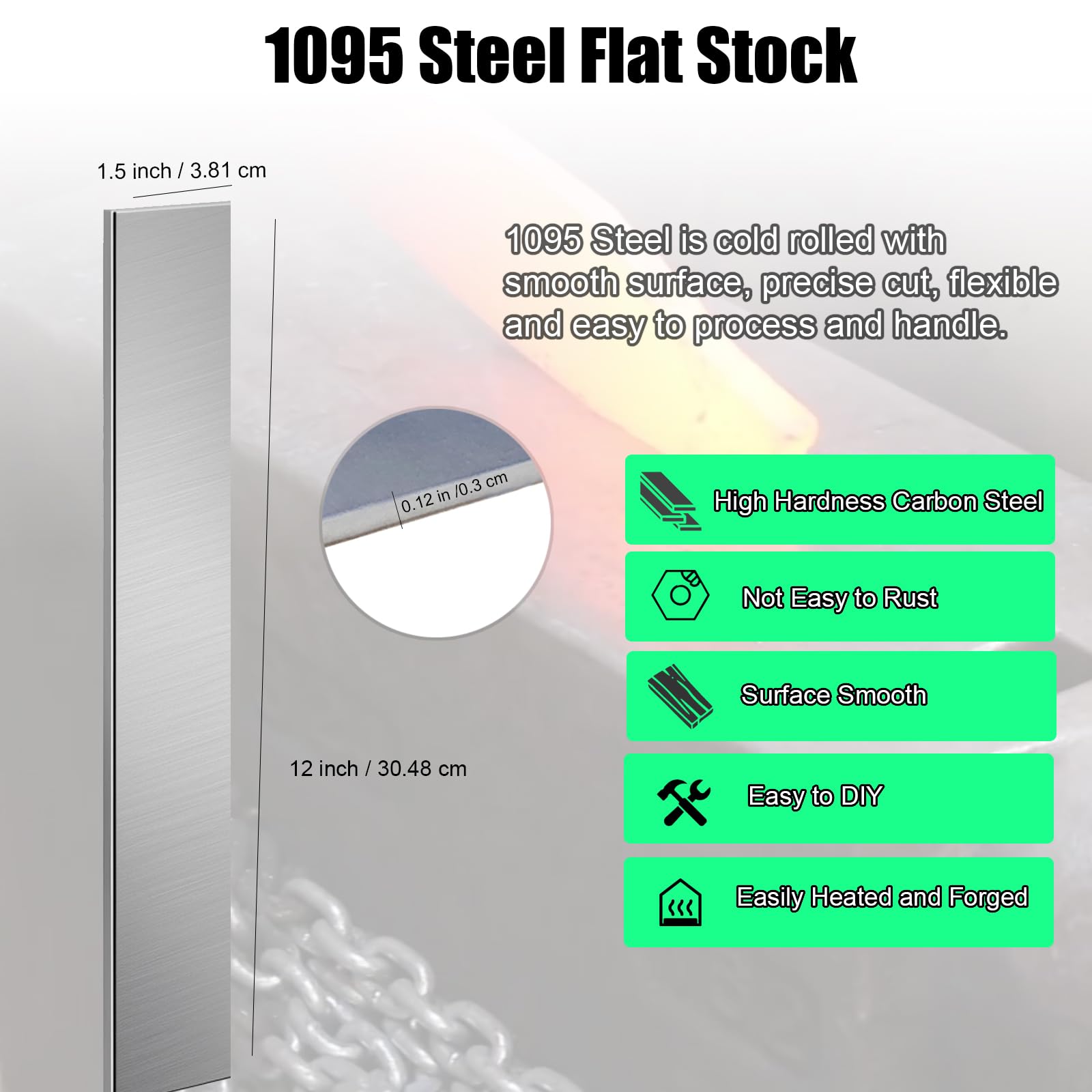 3 Pack 1095 Steel for Knife Making - 12