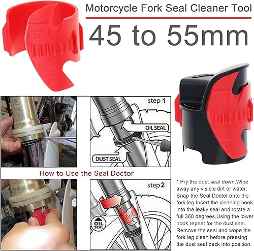 Miniatura 2 de Windance Kit de herramientas de reparación de horquilla delantera para motocicleta, limpiador de sellado de horquilla, herramienta de amortiguación