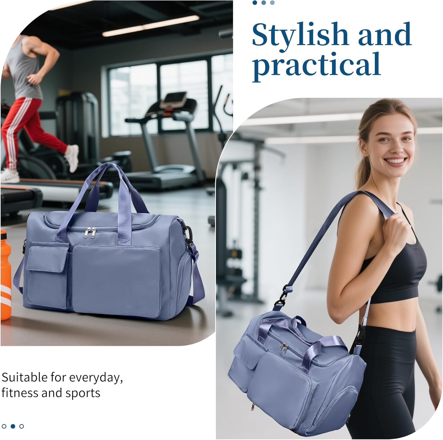 Supercenter Gym Bag, For Both Men and Women, Foldable, With Shoe Compartment and Wet/Dry Compartment - Image 2