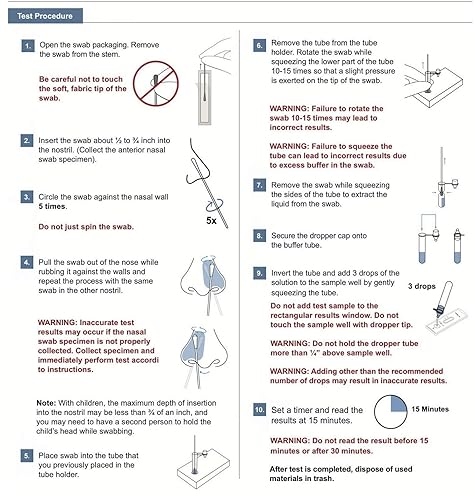 Miniatura 4 de Prueba casera rápida de antígeno COVID-19 de 15 minutos (1 paquete, 2 pruebas en total) *Vida útil corta*