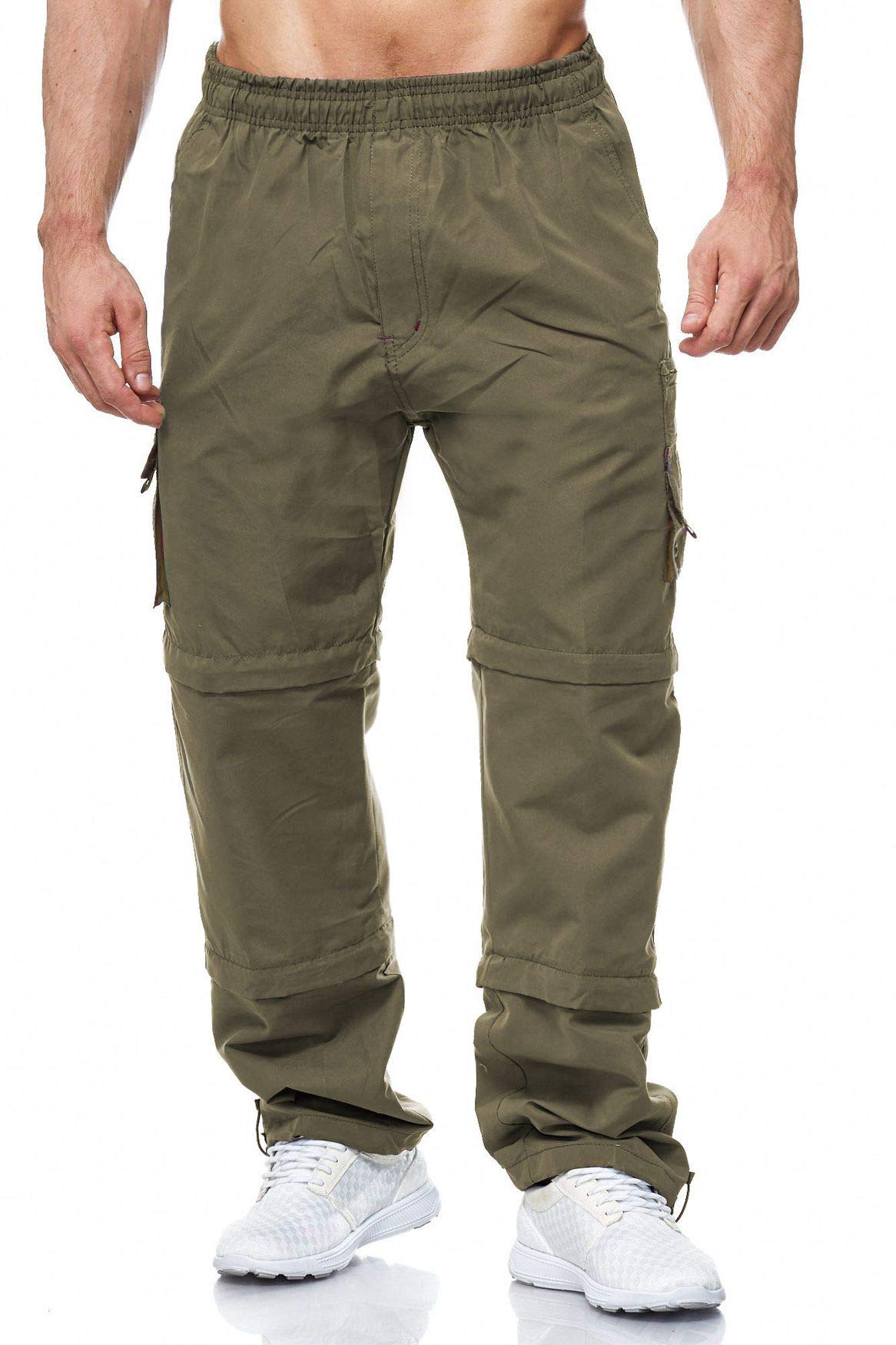 Arizonashopping - Hosen Men's Olive-2 Cargo Pants | Zip Off | Cargo Pants | 8.7 Long Bermuda Shorts | 3 Lengths | Lightweight Outdoor Pants With Removable Legs | 3/4 Trekking | H2035, Pant Size:l, Colours: