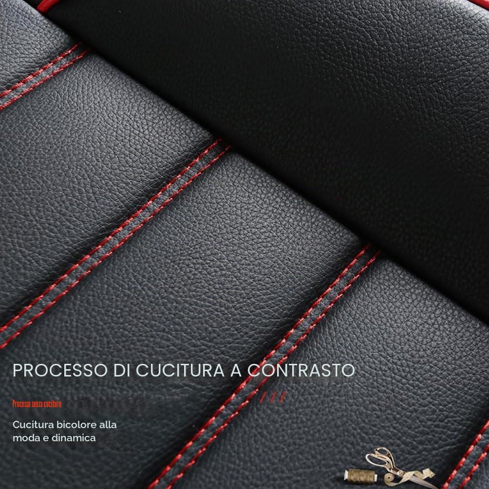 SSIMOO Set Coprisedili Auto per Opel Mokka/Mokka X 2012-2019, Coprisedile Anteriori E Posteriori Copri-Sedile Pelle Copri sedili Accessori,Black