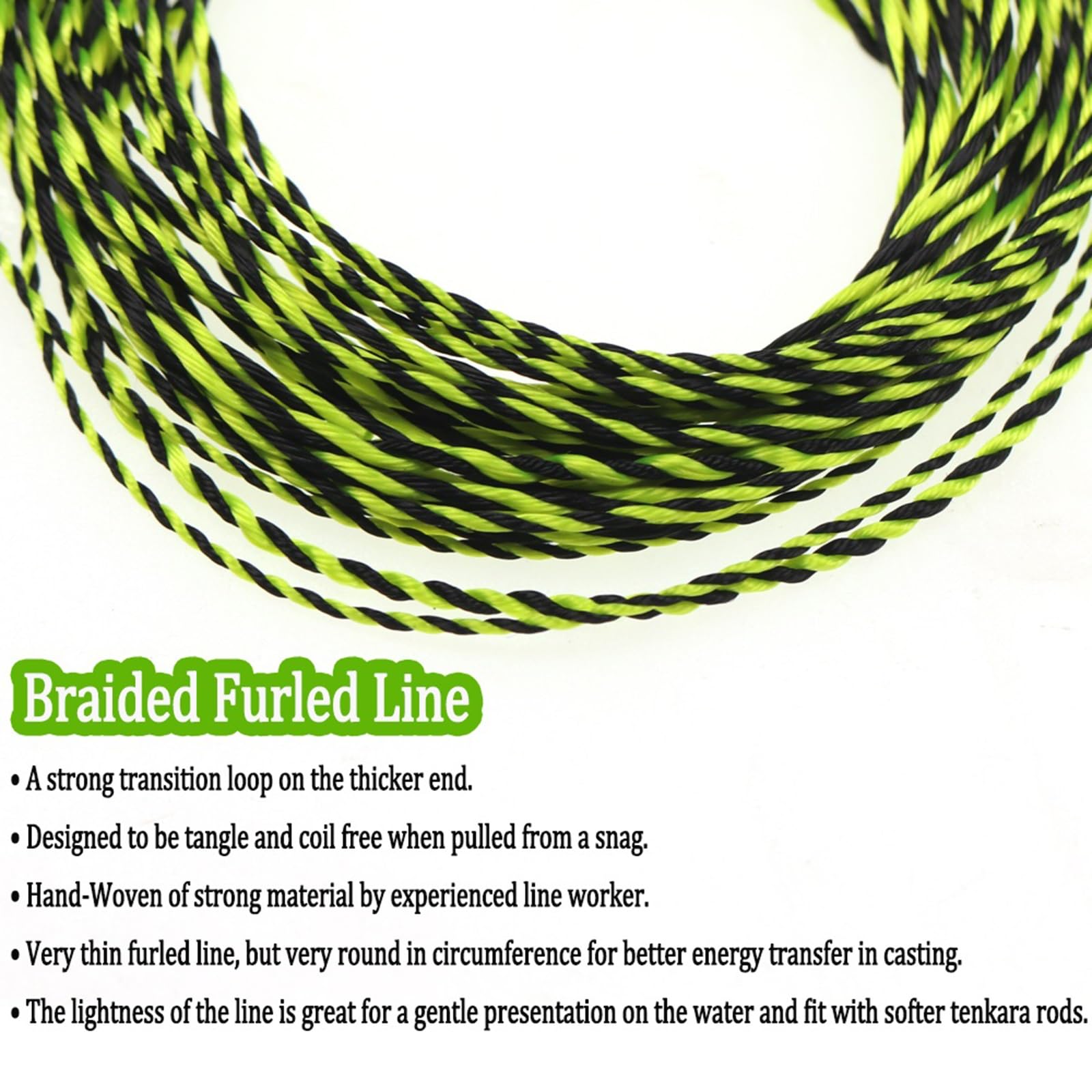 Bnineteenteam 10Pcs Braided Fly Fishing Line Leader Loop Connettori per Pesca a Mosca(30LB Giallo