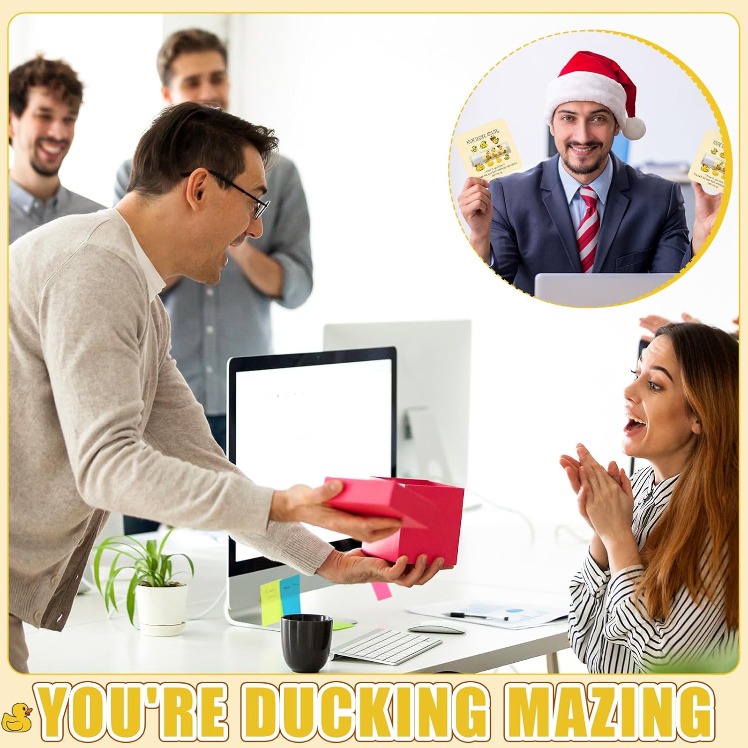 30 Pack Employee Appreciation Gifts Bulk Lip Balms, Teacher Thank You Gifts, Staff Volunteer Appreciation Favors, Mini You're Amazing Duck Theme Lip Balm (Assorted Flavor)