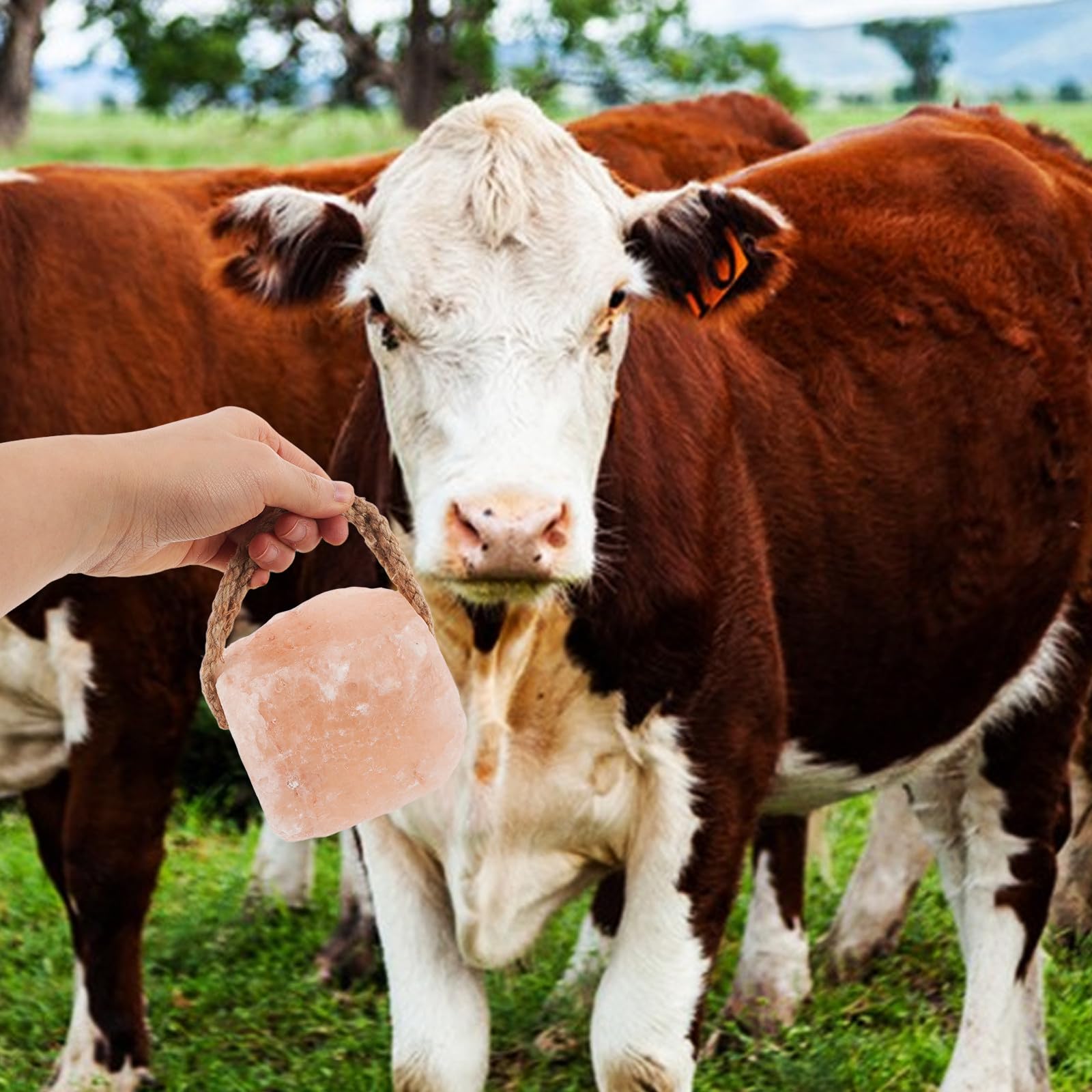 Bloc à Lécher le Sel pour Bovins et Animaux de Ferme 1-2 Kg