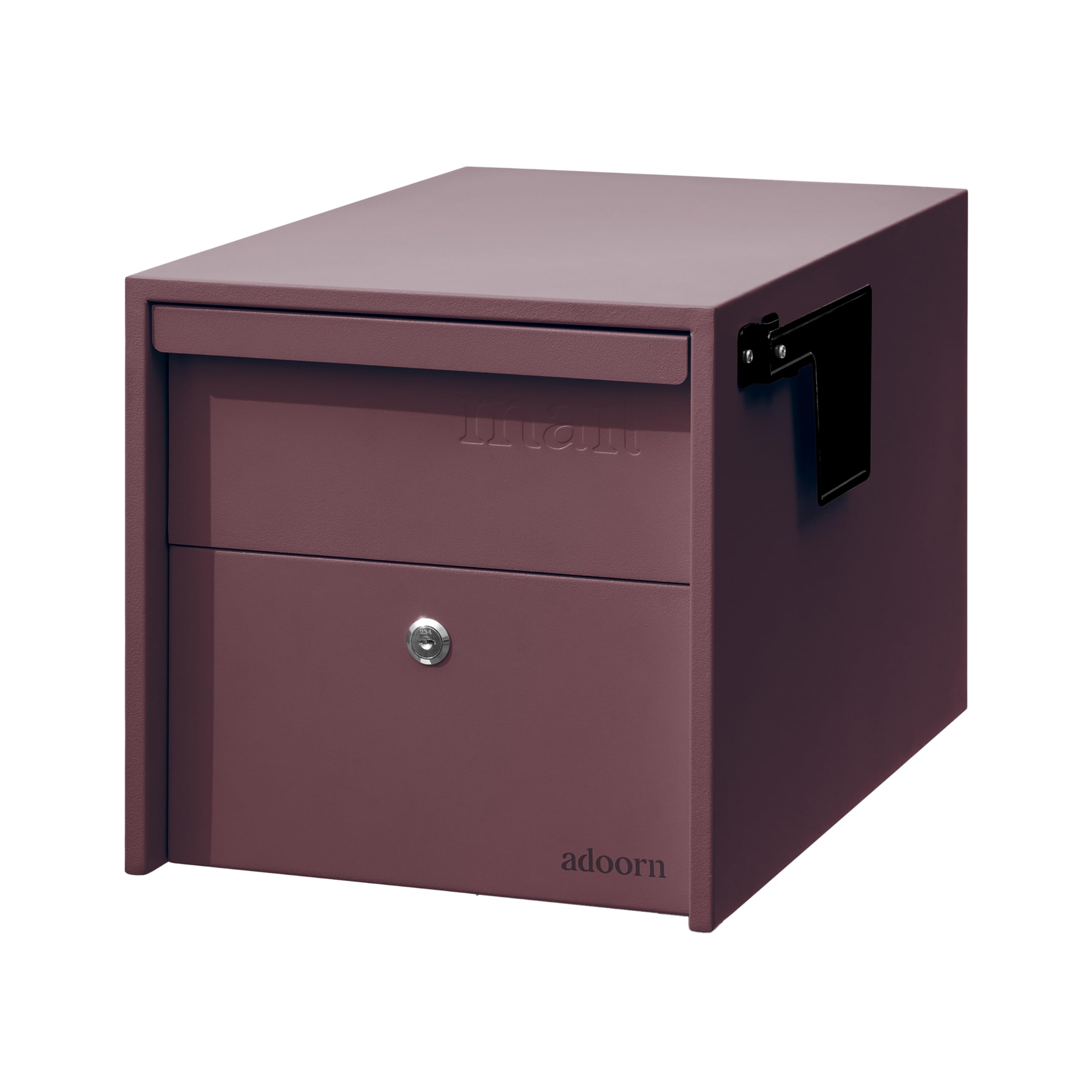 adoorn Modern Small Locking Post Mount Mailboxes for Outside - Malbec