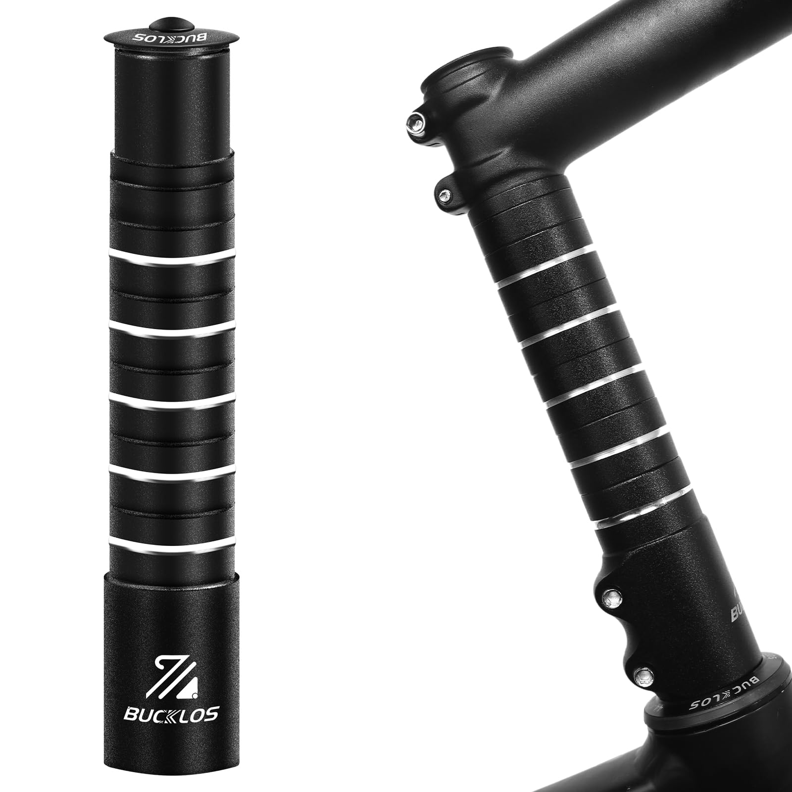 AEYINO Fahrradvorbau-Erweiterung MTB, 1-1/8" 28,6 mm Fahrradgabelvorbau, Hand-Up-Adapter Fahrradgabel Aluminiumadapter für Rennräder, MTB, BMX 70/80/100/115/120/135/155/165/180/200/210 mm