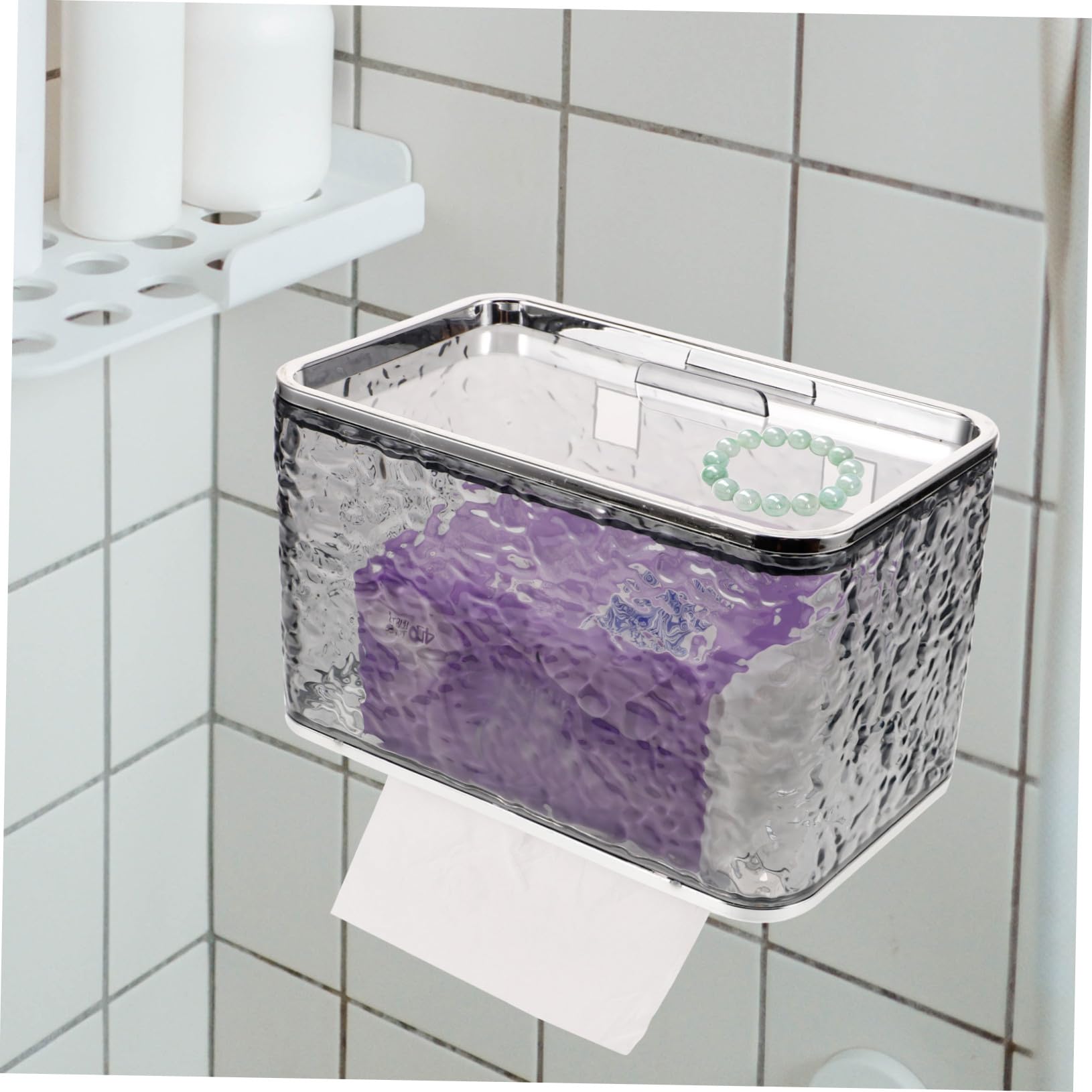 Wandmontierter Taschentuchboxhalter aus Pet, Rechteckig