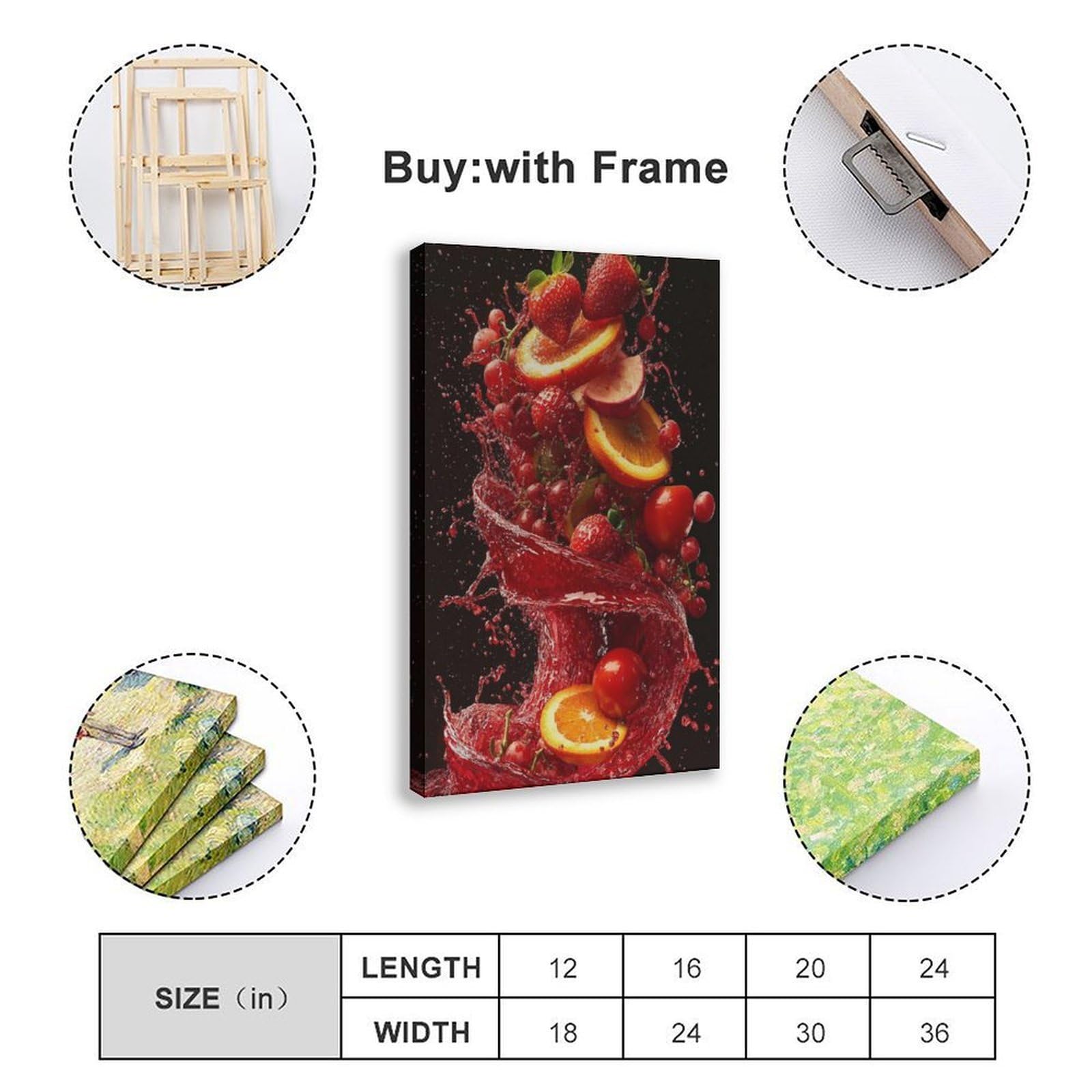 QIOTBVV Cranberry-Saft-Poster, Leinwand-Poster, Schlafzimmerdekoration, Landschaft, Büro, Raumdekoration, Geschenk, 50 x 75 cm