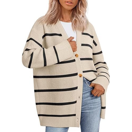 LILLUSORY Women Oversized Cardigan Sweater Fall Outfits Cloth Fashion V Neck Knit Button Front Casual Trendy Tops