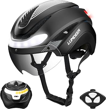 LUMDEER E Bike Helmet Men Women Cycle Helmet Adult with light and Visor
