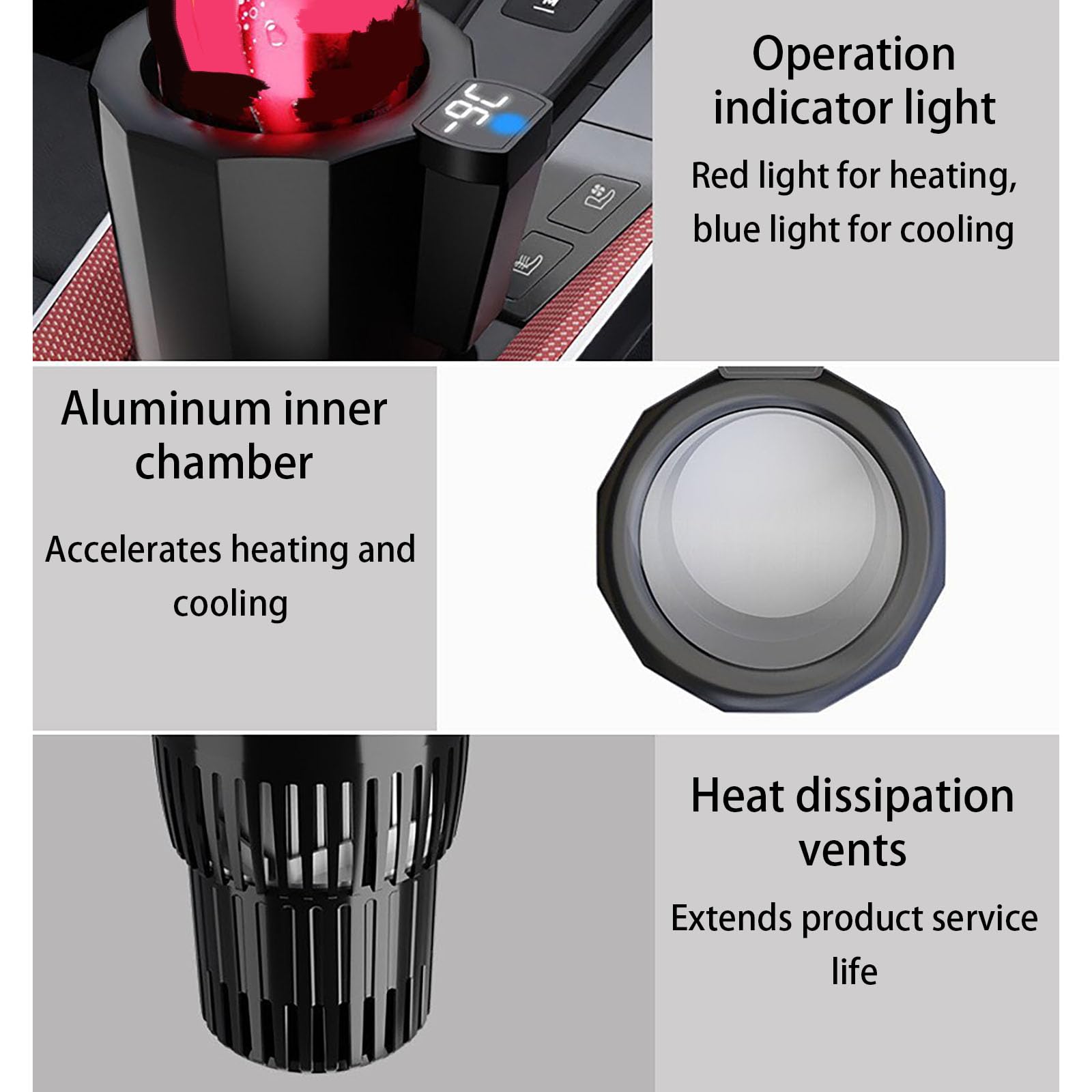 Portabibite Portatile Per Auto Caldo/freddo, Raffreddamento Rapido Fino A -9°C E Riscaldamento Fino A 60°C, Dispositivo Termoelettrico Per Auto, Ufficio E Casa,Pink 24V-19cm * 7cm