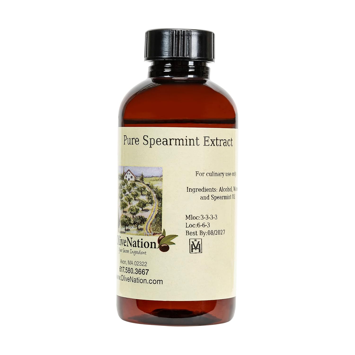 OliveNation Pure Spearmint Extract 8 ounces Premium