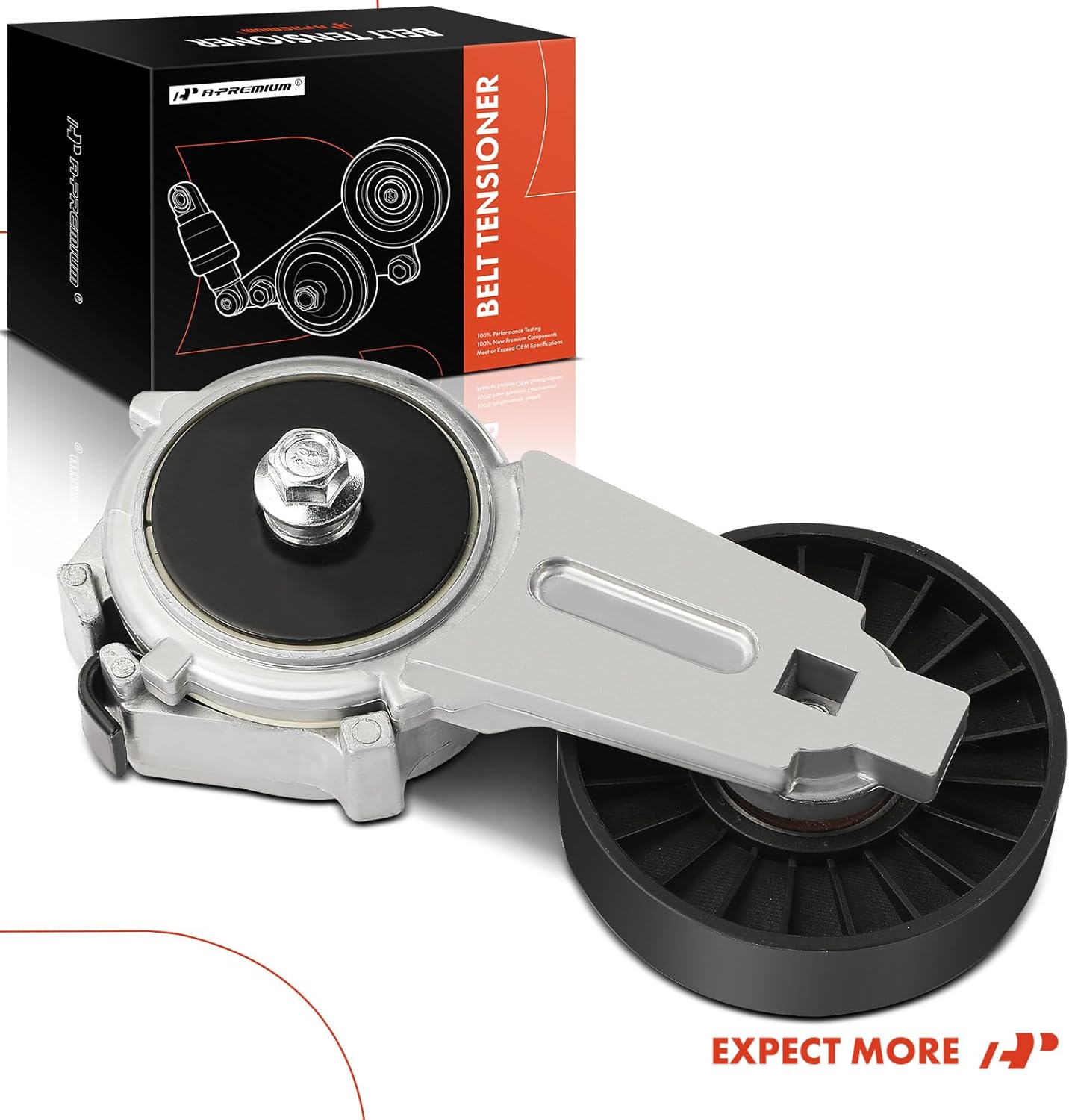 A-Premium Belt Tensioner Assembly with Pulley Compatible with Buick Century Regal & Cadillac Cimarron & Chevrolet Lumina Monte Carlo & Oldsmobile Cutlass Supreme & Pontiac Grand Am