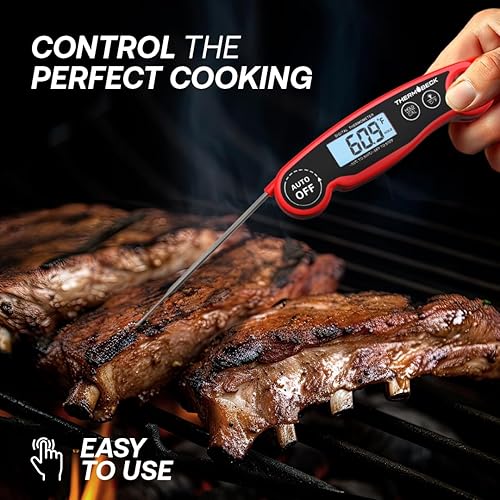Miniatura 3 de Termómetro digital de carne, termómetro de alimentos para cocinar, parrilla, freír, dulces, retroiluminación y calibración, 100% impermeable,