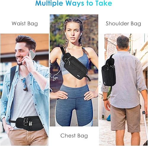 Miniatura 7 de AGPTEK Fanny Pack for Women Men, RFID Large Capacity Waist Wallet Bag, Adjustable & Waterproof Bum Belt Pouch for Travel, Running, Shopping, Hiking,