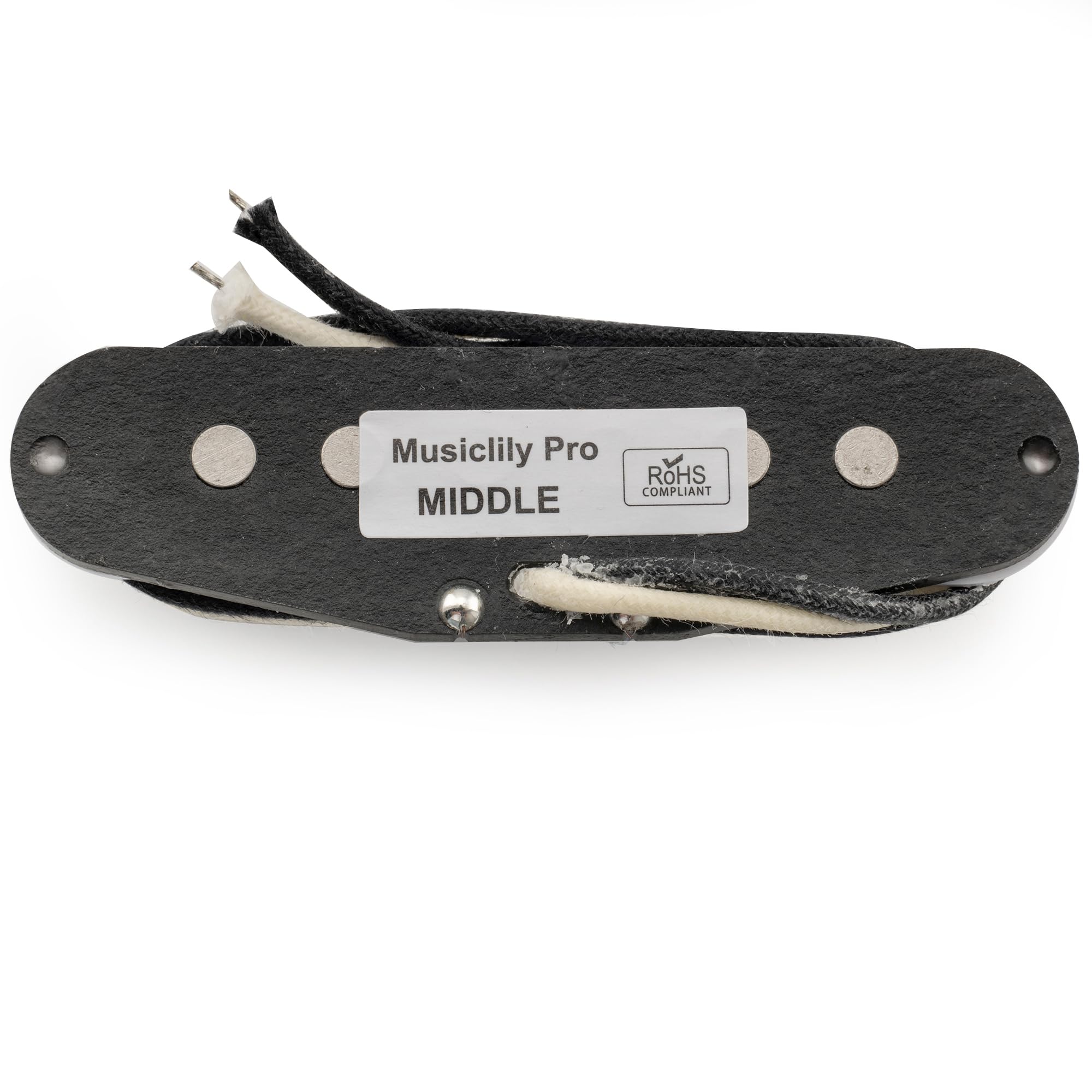 Musiclily Pro ST-50S Staggered Alnico 5 Single Coil Middle Pickup 5.9K for Strat Style Electric Guitar White - Image 4