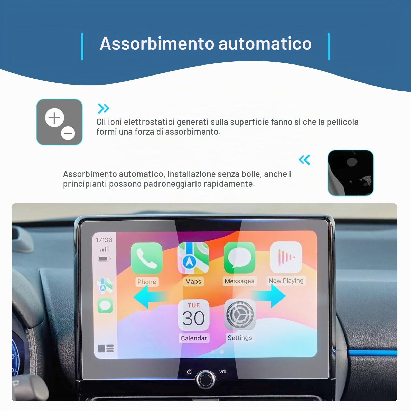 Pellicola Protettiva 10,5" per Toyota Yaris Yaris Cross 2025 2026 Smart Connect, Antigraffio 6H 2 Pezzi
