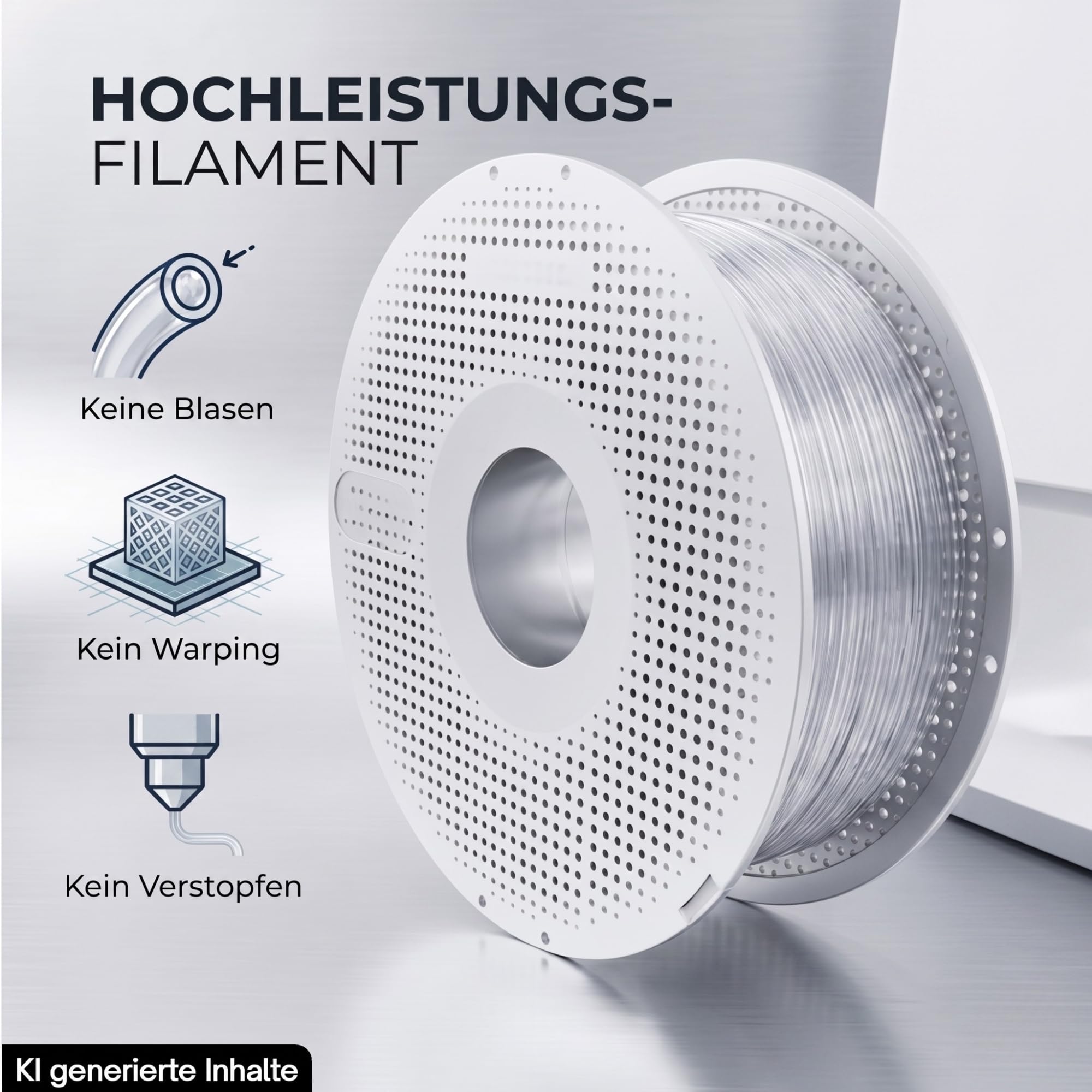 Pasuje do Bambu Lab 1 kg PETG TRANSLUCENT przezroczysty z chipem RFID, przezroczysty filament do druku 3D, 1,75 mm, do bambusowych lab, akcesoria P1S, P2S, H2C, H2D, H2S, X2D, do AMS, przezroczysty