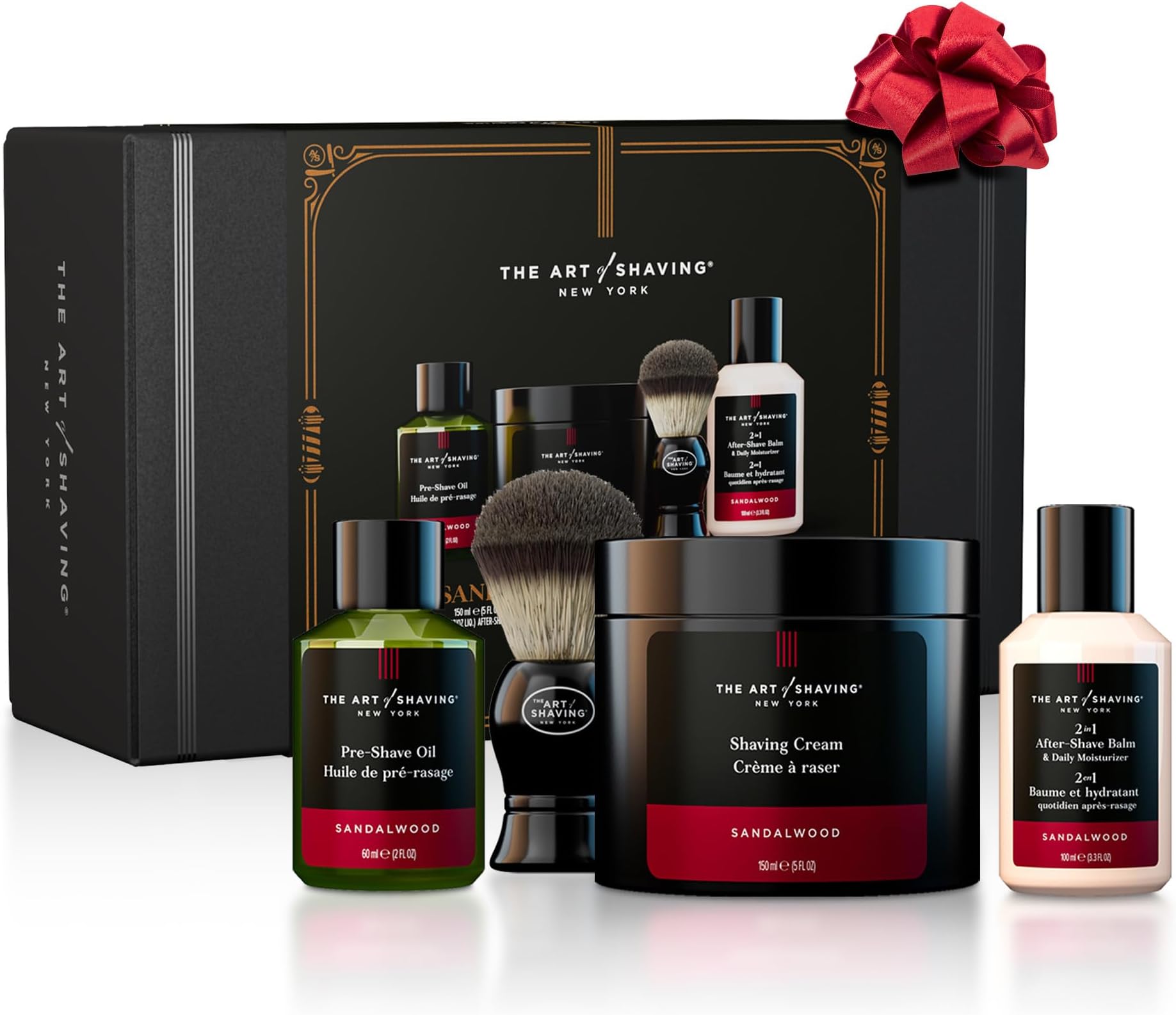 Sandalwood Shaving Kit for Men - The Perfect Gift for The Perfect Shave with Shaving Cream, Shaving Brush, After Shave Balm, & Pre Shave Oil