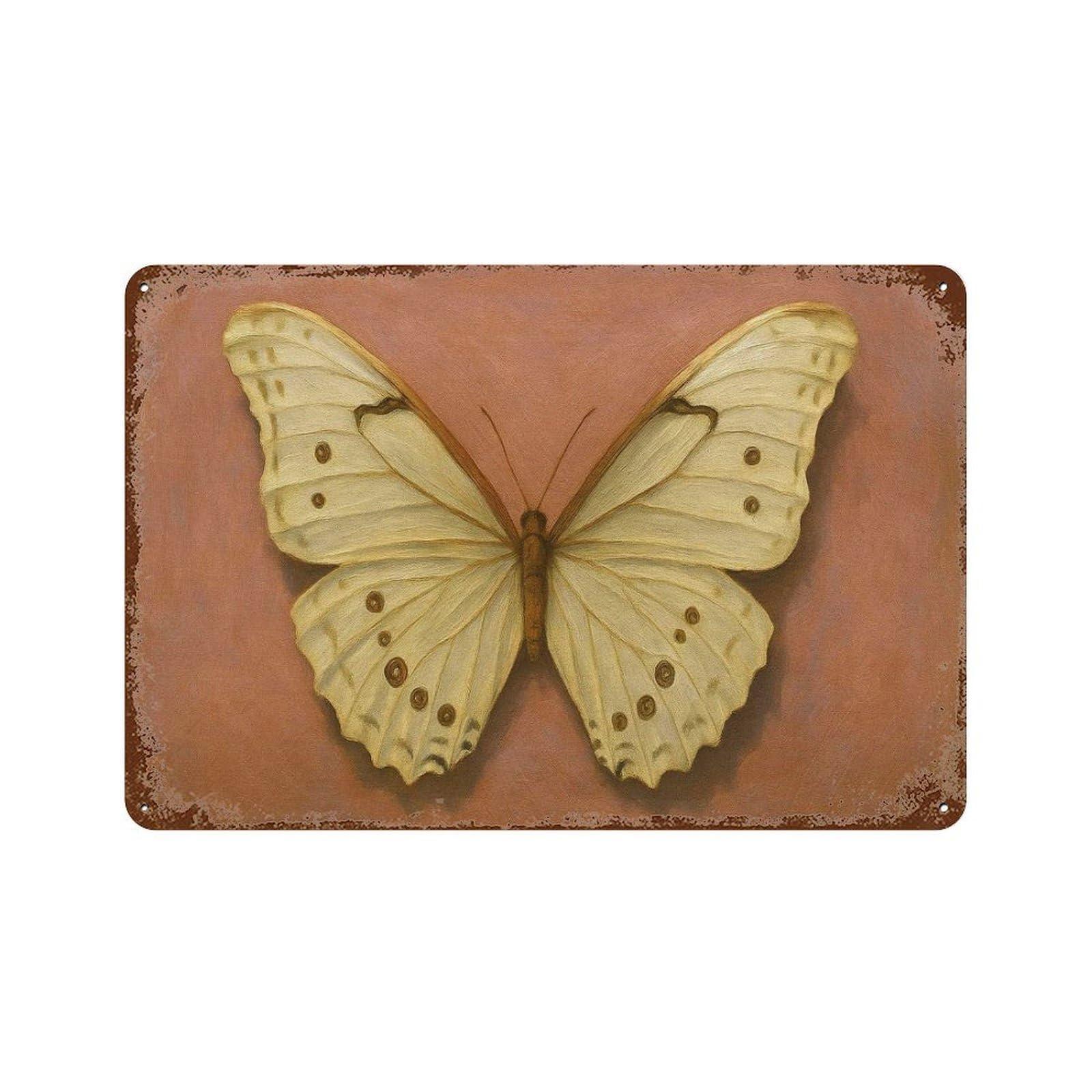 xiaoxiaoshen Vintage Butterfly Moody Farmhouse Wall Art Wall Decor Art Metal Tin Poster Modern Home Decor Art Home Bar Shop Decorations Vintage Sign 20x30cm