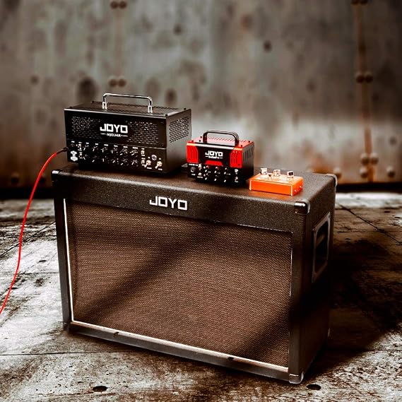 JOYO Jackman II Tube Amp Head Bundle with CM-12 Mono Audio Instrument Cable Straight-to-Right Angle
