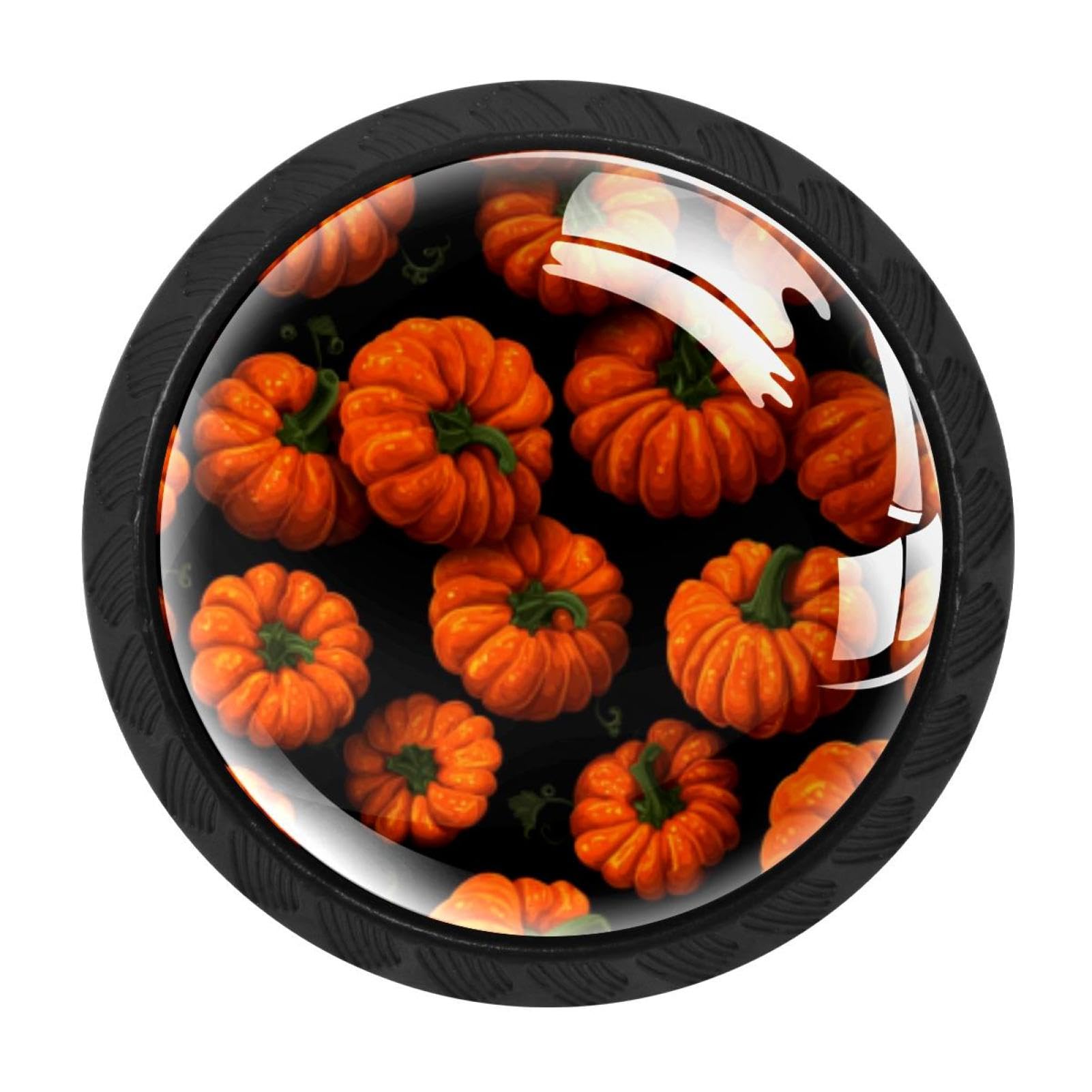 CHENZZZZ 4 Pieces Black Cabinet Pull Handle with Screws,Halloween Pumpkin (7) Kitchen Knobs, Hardware for Cupboard Drawer Dresser