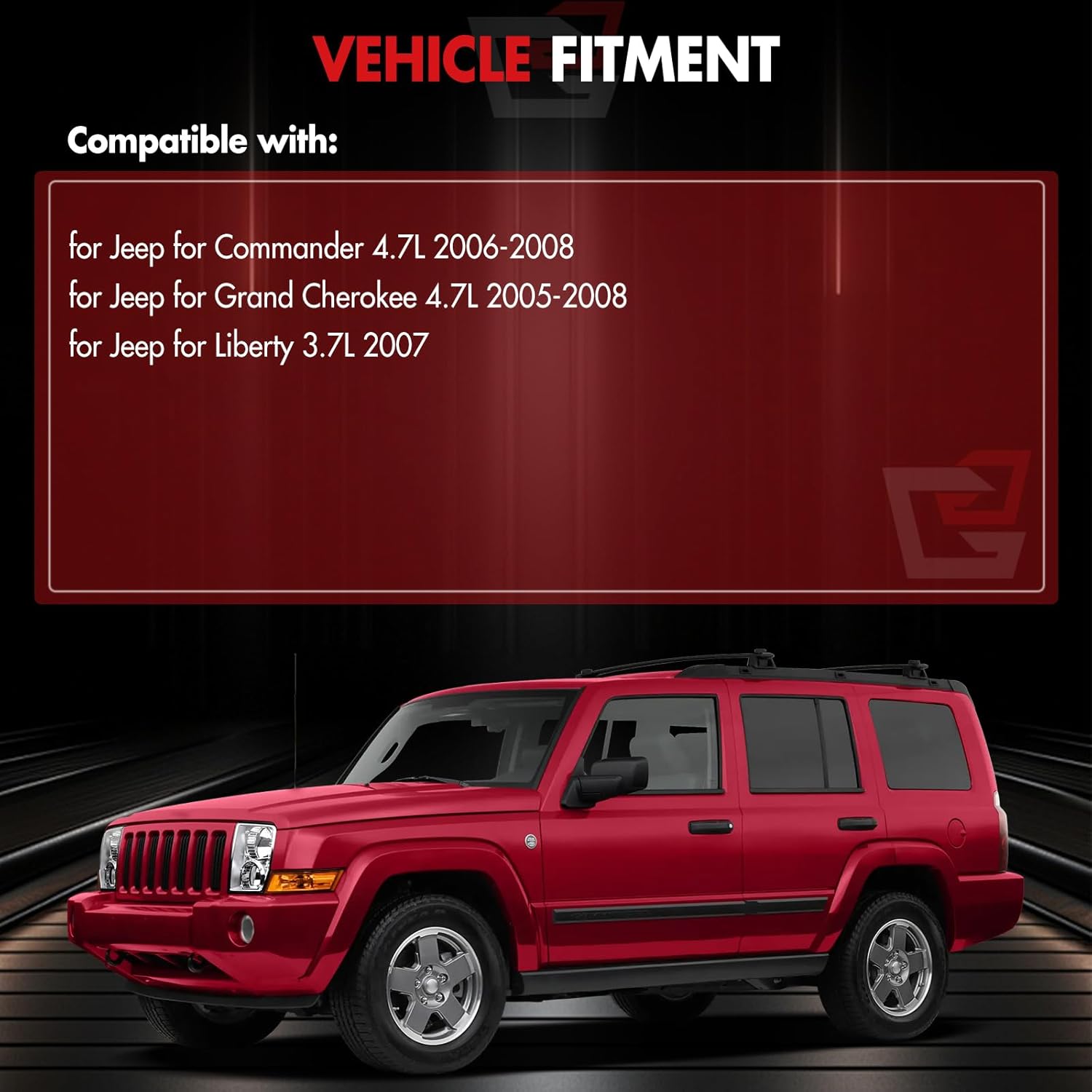 New Starter Replacement for Jeep for Liberty 3.7L 2007 for Jeep for Commander 4.7L 2006-2008 for Jeep for Grand Cherokee 4.7L 2005-2008, 17937N 56044735AB, 1.2kw/12 Volt Starter