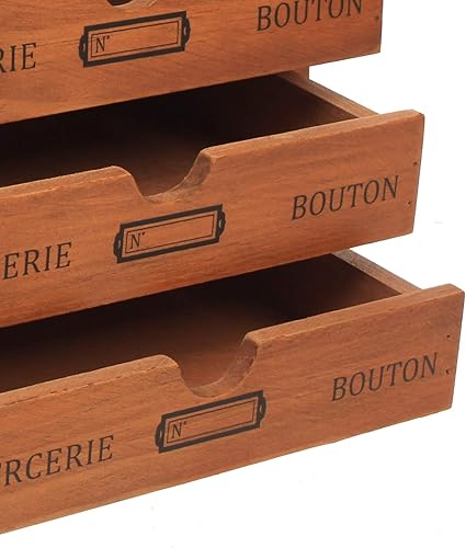 Miniatura 5 de Caja de almacenamiento de madera de 4 capas, caja de joyería grande de madera para anillos, llaves, collares, caja de exhibición vintage,