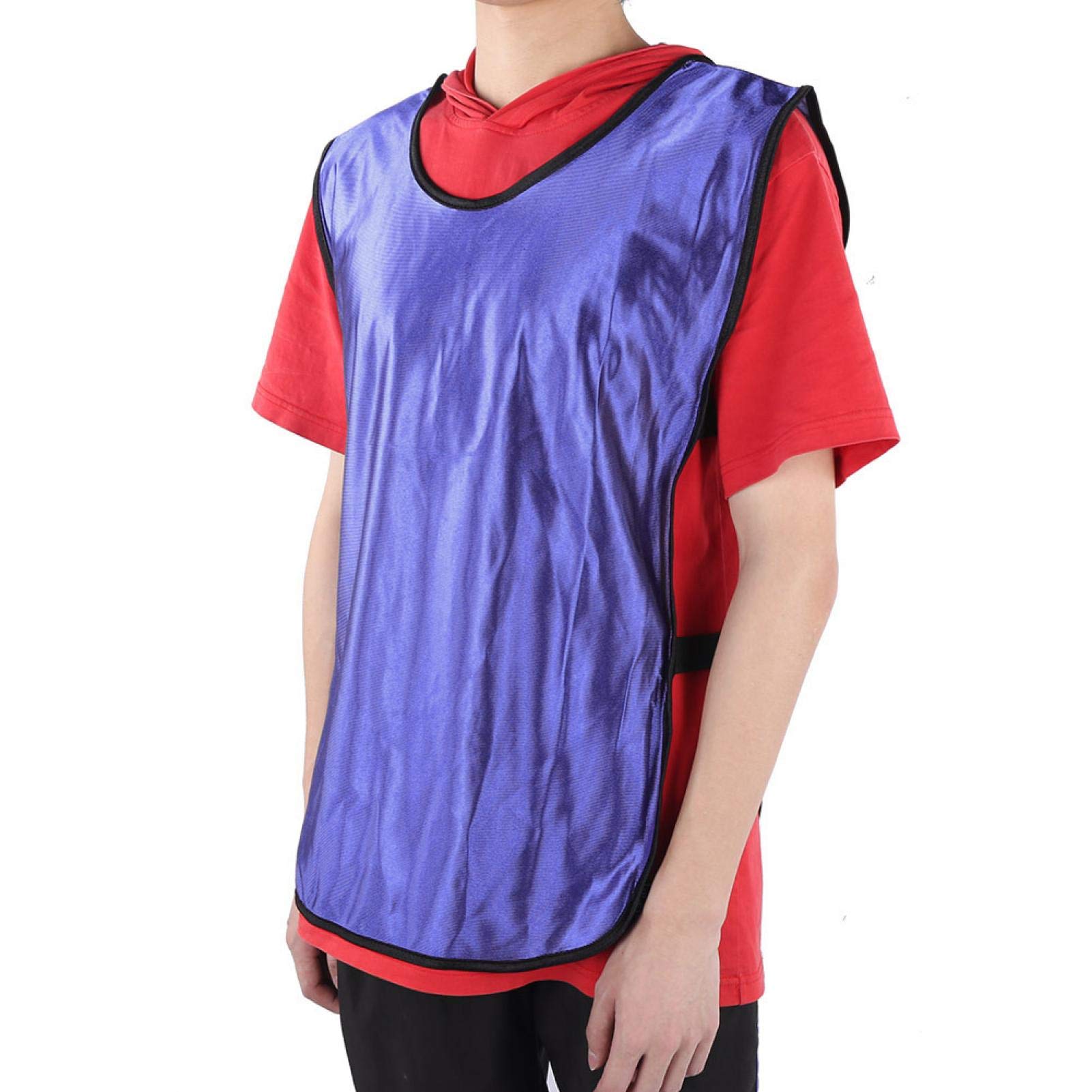 Gilet da Allenamento per Adulti Viola 12 Pezzi in Nylon per Allenamento di Squadra, Taglia Libera per Il Calcio e Il Basket Fitness