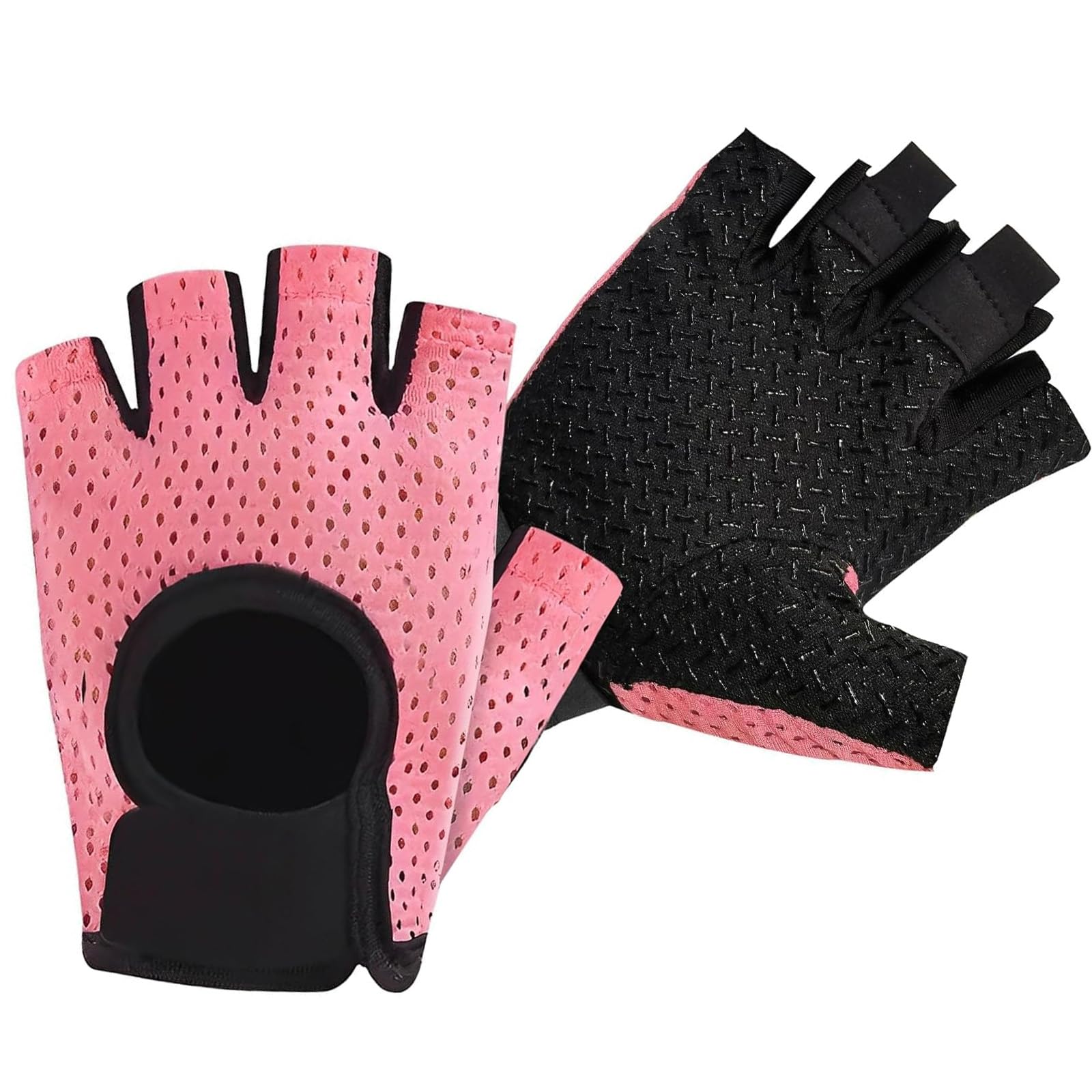 Weight Lifting Gloves Gym Gloves Women Non-Slip Weight Lifting Gloves Women, Breathable Ladies Gym Gloves Adjustable Weight Training Gloves for Fitness, Exercise, Training, Hanging, Yoga (Pink)