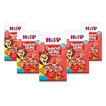 HiPP Crunchy Lions, Muesli alla Fragola e Vaniglia, Biologico, 5x300g, Cereali per Bambini dai 3 Anni, Ideali per Colazione o Merenda, Colorano il Latte, Divertenti e Nutrienti