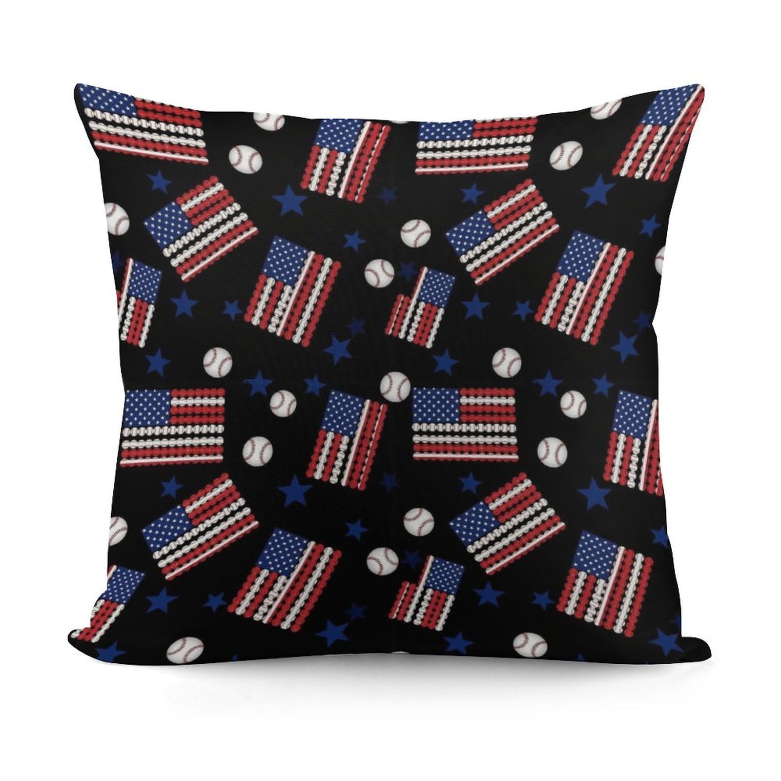 Smazdfxx Picture(201) Fashion Softffy Pattern Decorative Baseball Sports Funny American Flag Pillow Covers For Sofa, Couch, Living Room