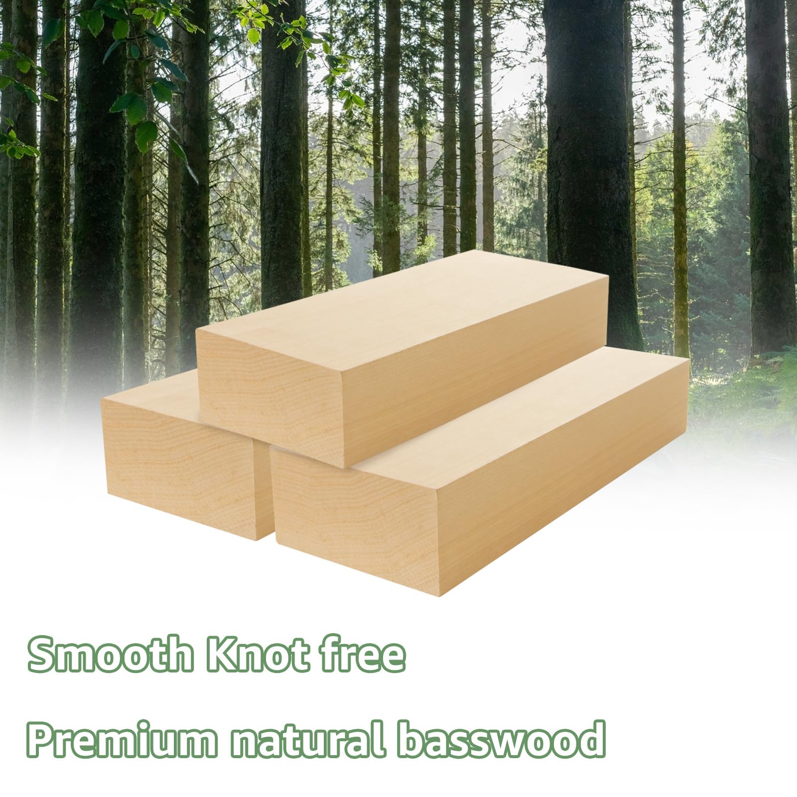 2 Pack Unfinished Basswood Carving Blocks, 12x4x2Inch Large Bass Wood Blocks for Wood Carving for Home, Crafts, Class, Arts, Christmas DIY Supplies