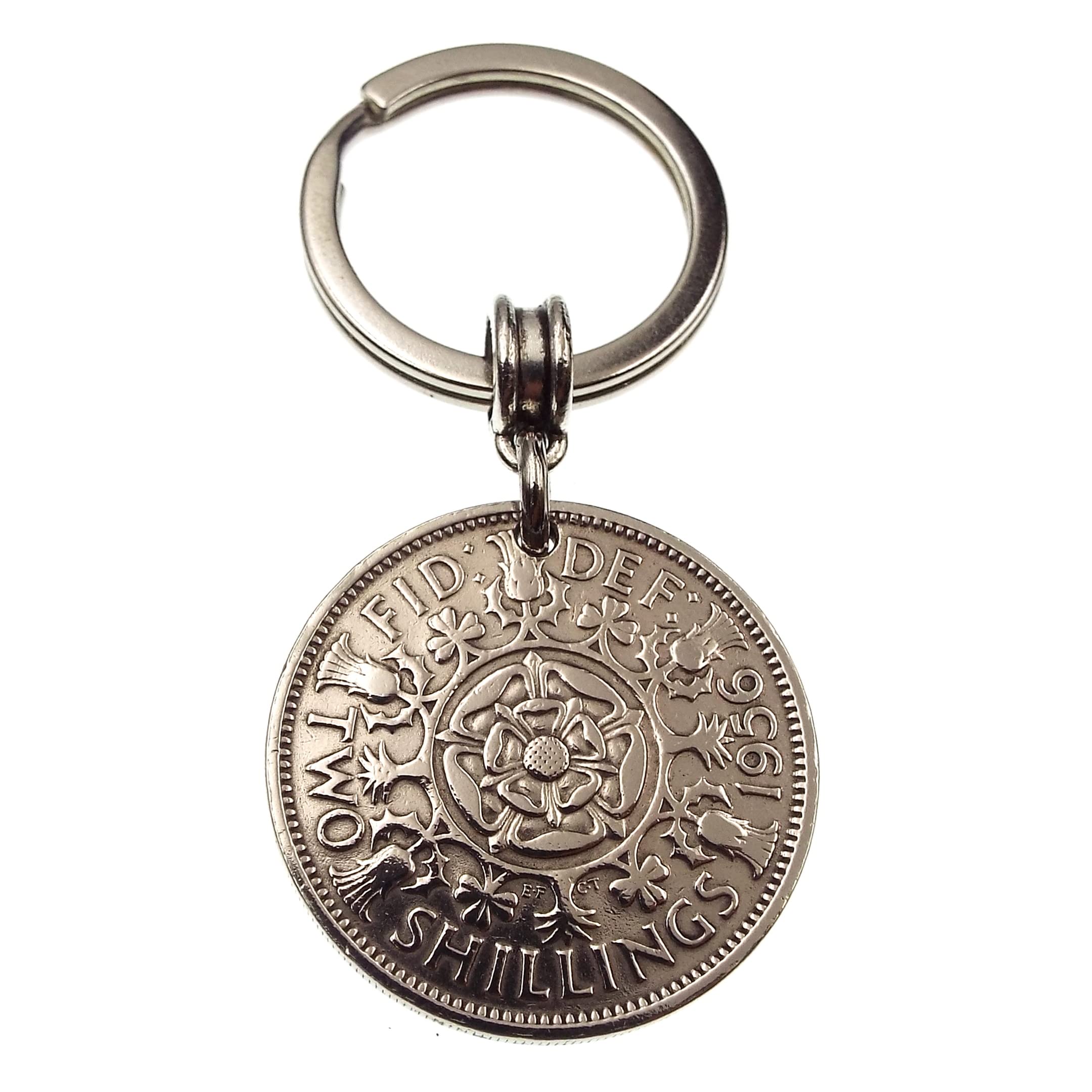 A Silver Dream 1956 2 Shilling Coin Keyring