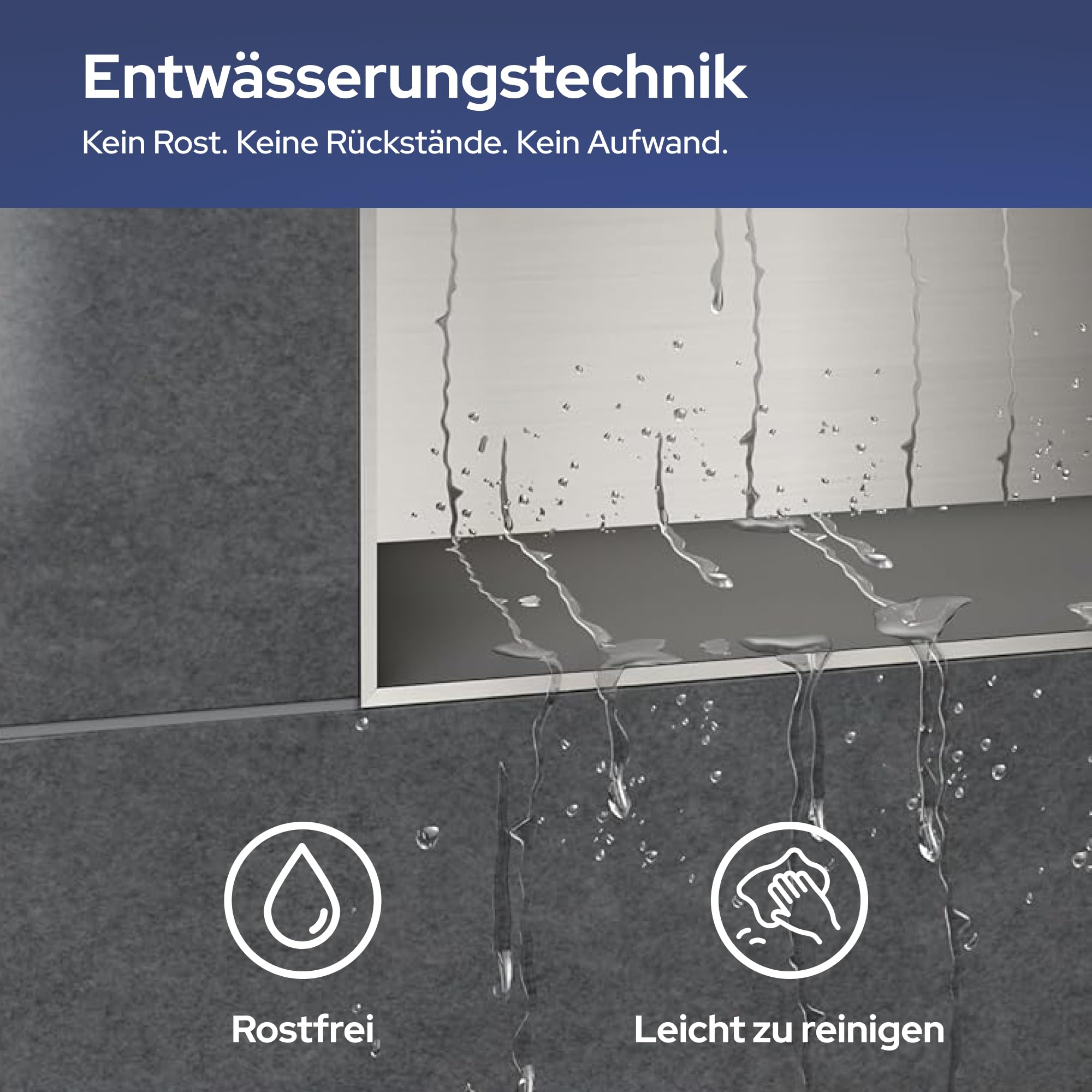 VILSTEIN Wandnische Dusche 30x45 cm [ROSTFREI] - Randlose Duschnische - Wandnische Silber - Einbauregal für Dusche im Unterputz - Randloses Duschregal mitVersenkte Duschnische für das Badezimmer