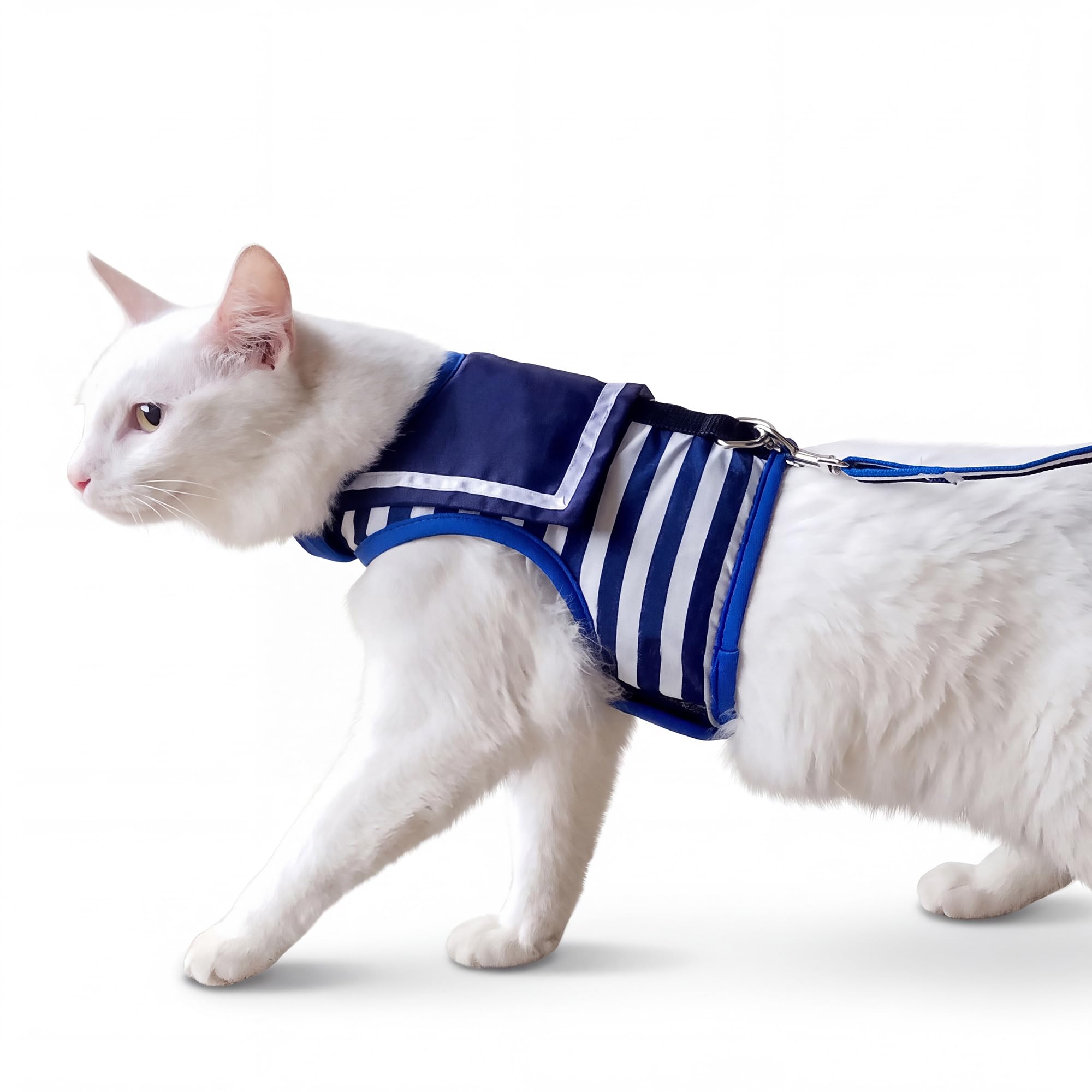 Cat Harness and Leash Set Escape Proof, Sailor Suit Navy, Small