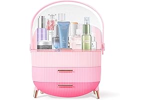 Kids Makeup Organizer Case with Lid & Drawers