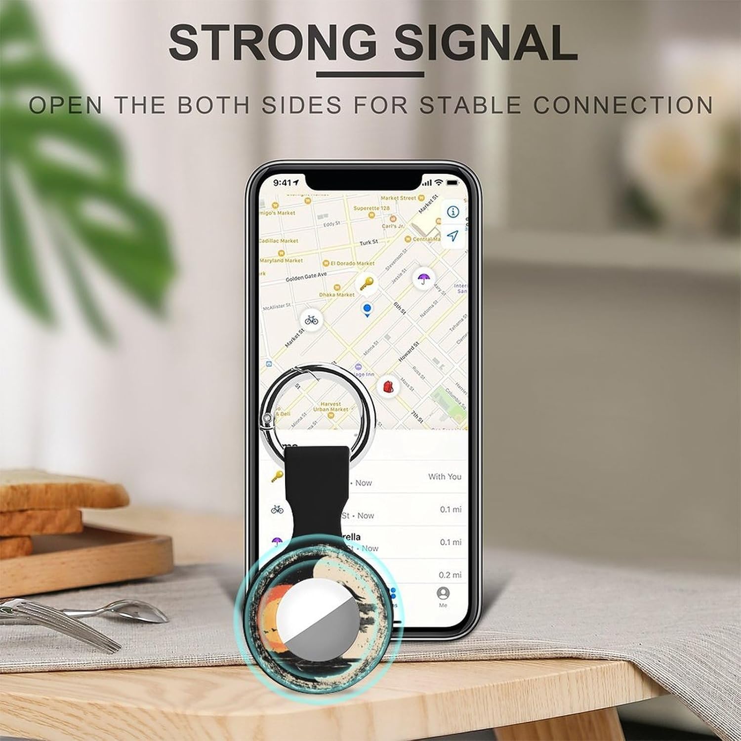 Yin and Yang Eagle1 Tree Funny Cover Compatible with AirTag Case Protector GPS Tracker Holder with Keychain