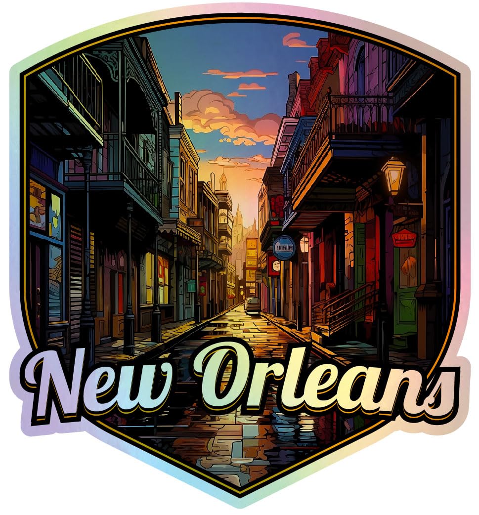 New Orleans Louisiana A Holographic Souvenir Vinyl Decal Sticker 4-Inch