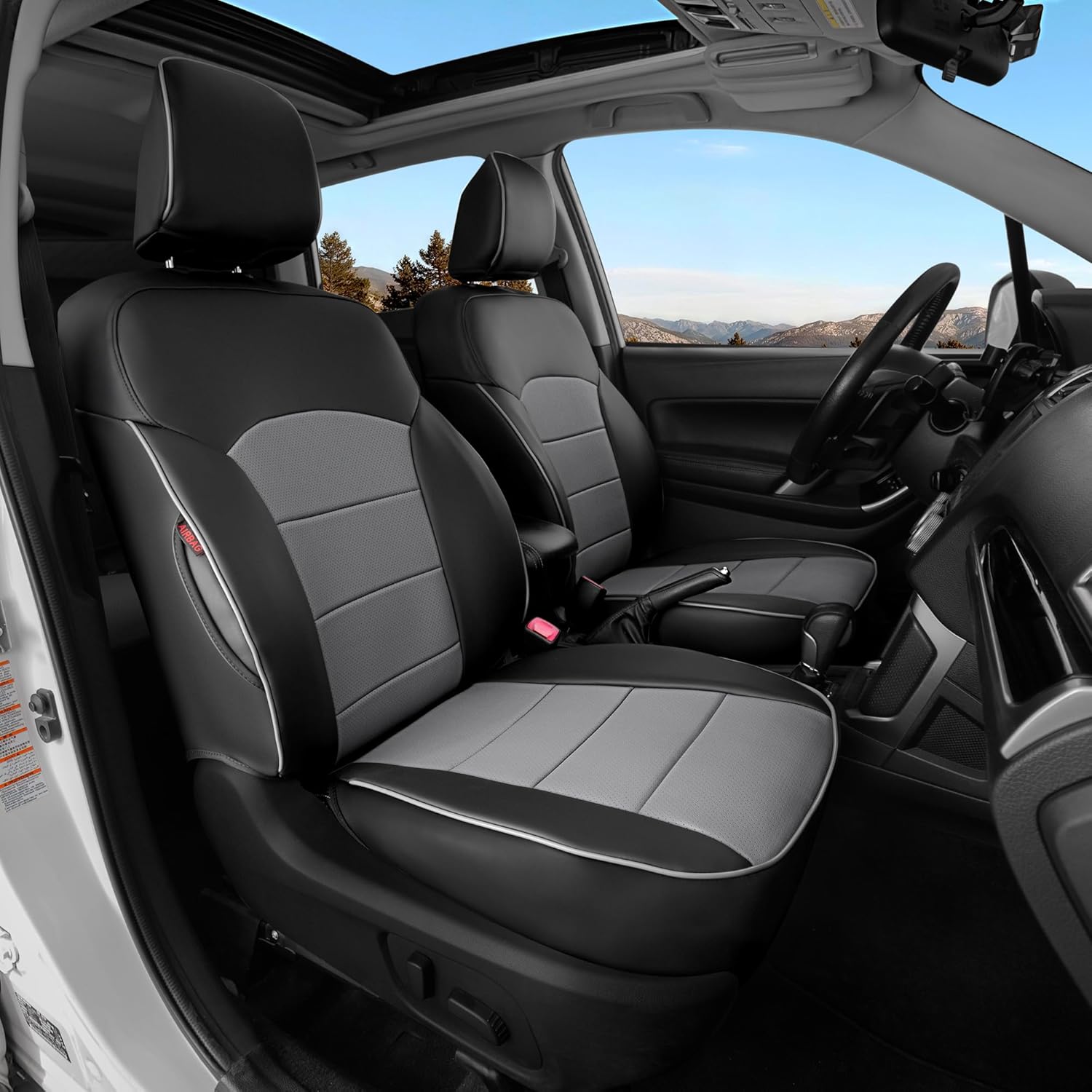 Custom Fit Forester Seat Covers for Subaru Forester 2014 2015 2016 2017 2018,2.5i,Limited,Premium,Sport,Touring, Faux Leather, 2-Row Full Set(Black)