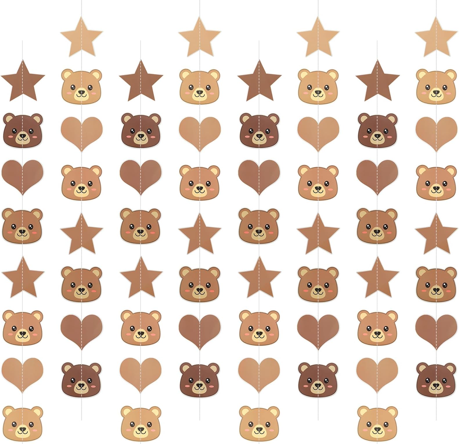 Bear Birthday Party Decorations, Animal banner for Gender Reveal Birthday Wedding Baby Shower We Can Bearly Wait Theme Boys Girls Decorations(Brown)