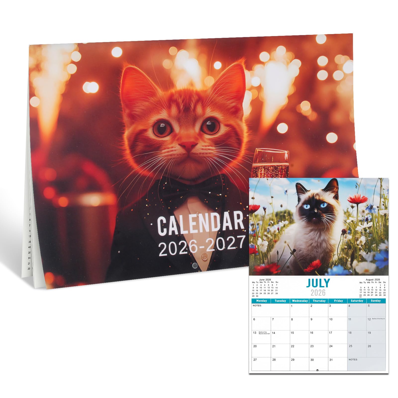 Wall Calendar 2026-2027 UK Academic Wall Planner 2026 2027 Family Calendar Month to View from Jul.2026 -Dec.2027 Calendars,Monthly Planner for Planning and Organizing, A4 Size,UK Holidays,No Ink Bleed