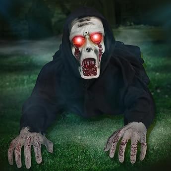 Own1one Halloween Deko Outdoor Halloween Kriechende Zombiesmit Ger usch und blinkenden Augen - Sound bewegungsmelder - Drinnen und Drau en 110cm