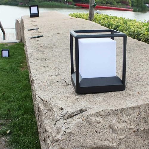 Miniatura 3 de CSSYKV Lámpara de poste para exteriores, moderna lámpara cuadrada para patio al aire libre, luces de columna de paisaje, luces de pilar de patio,