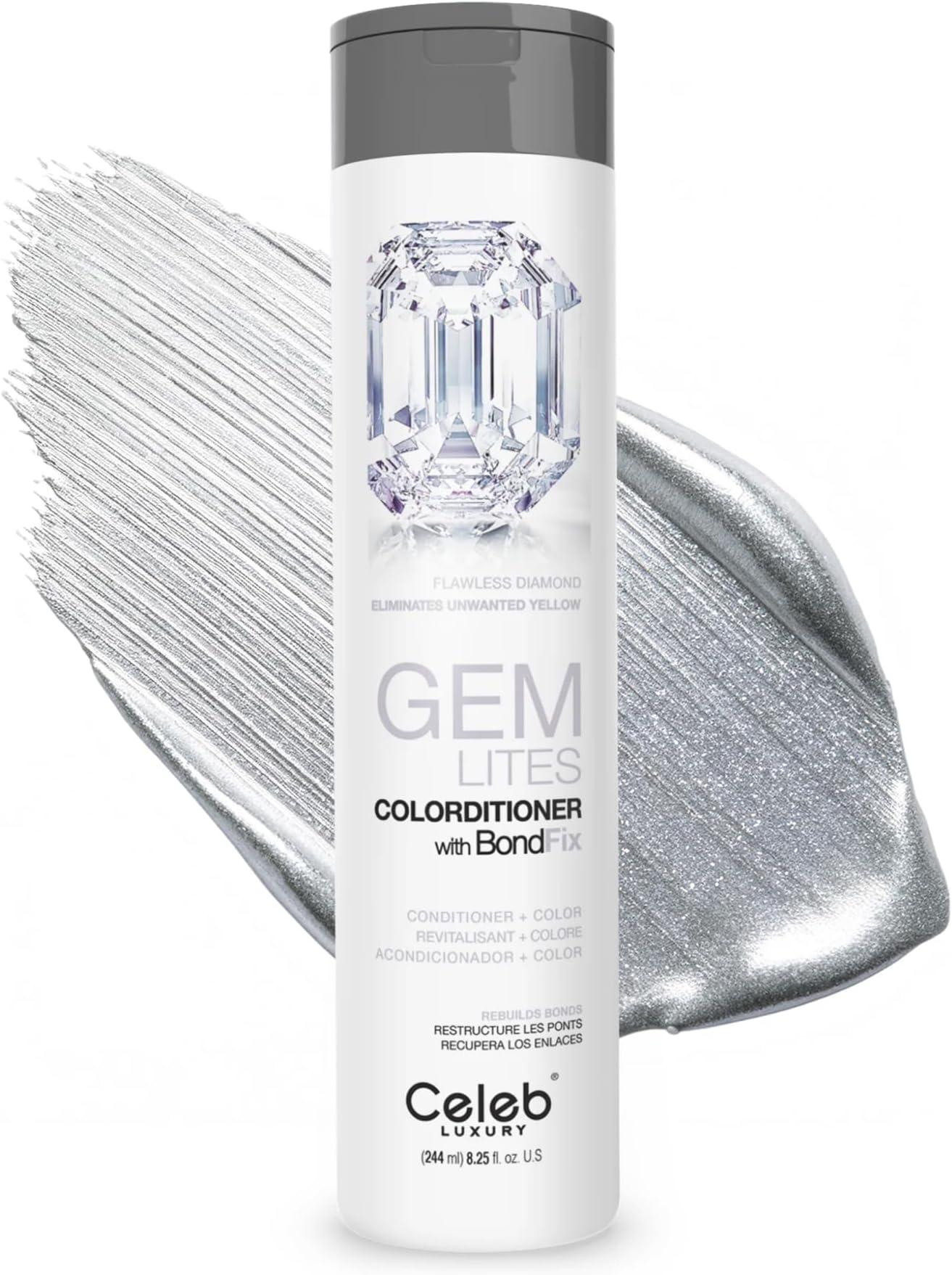 Celeb Luxury Color Depositing Conditioner - Color Refresher with Bondfix Bond Rebuilder, Viral and Gem Lites, Pairs with Colorwash