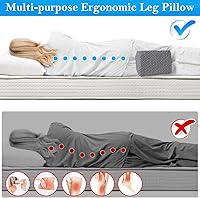 Vista 4 de BlissTrends Almohada de rodilla de espuma viscoelástica, almohada de rodilla para dormir de lado, almohadas de piernas para dormir circulación